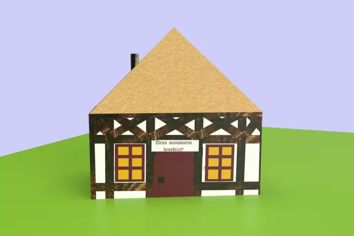 Historical Half-Timbered Farmhouse 3D model_0