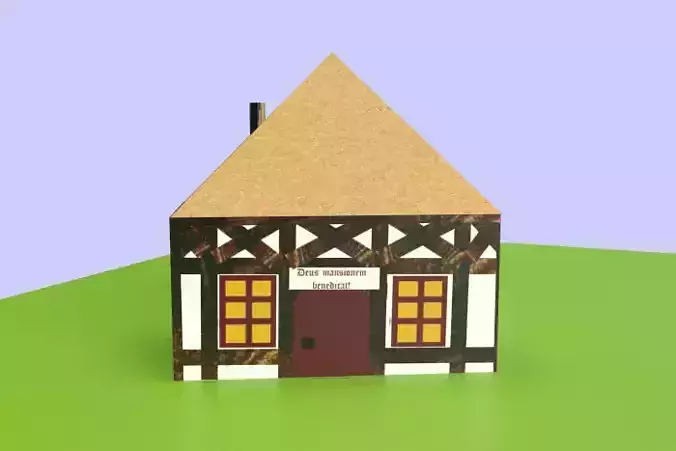 Historical Half-Timbered Farmhouse 3D model