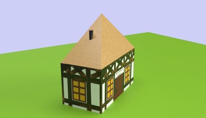 Historical Half-Timbered Farmhouse 3D model_2