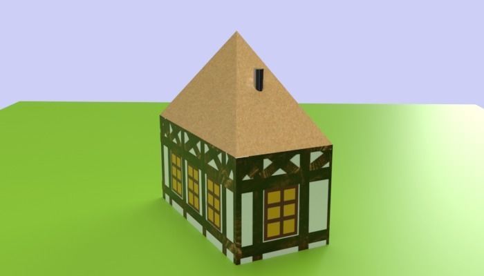 Historical Half-Timbered Farmhouse 3D model_4