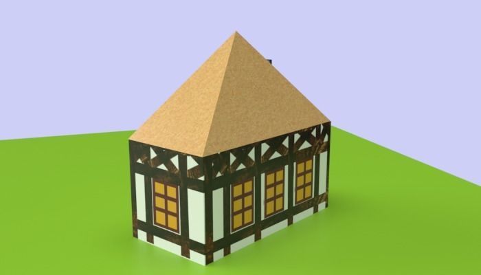 Historical Half-Timbered Farmhouse 3D model_6