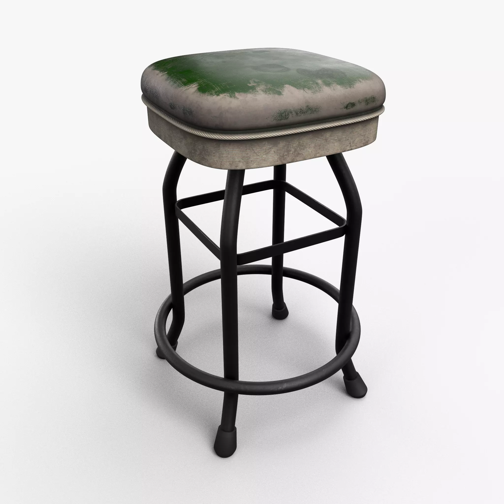 Vintage Bar Stool Game Ready Low-poly 3D model_0