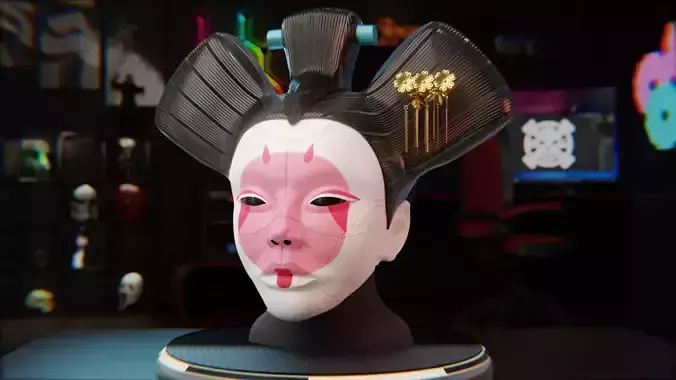  Animatronic Geisha head from Ghost in the Shell