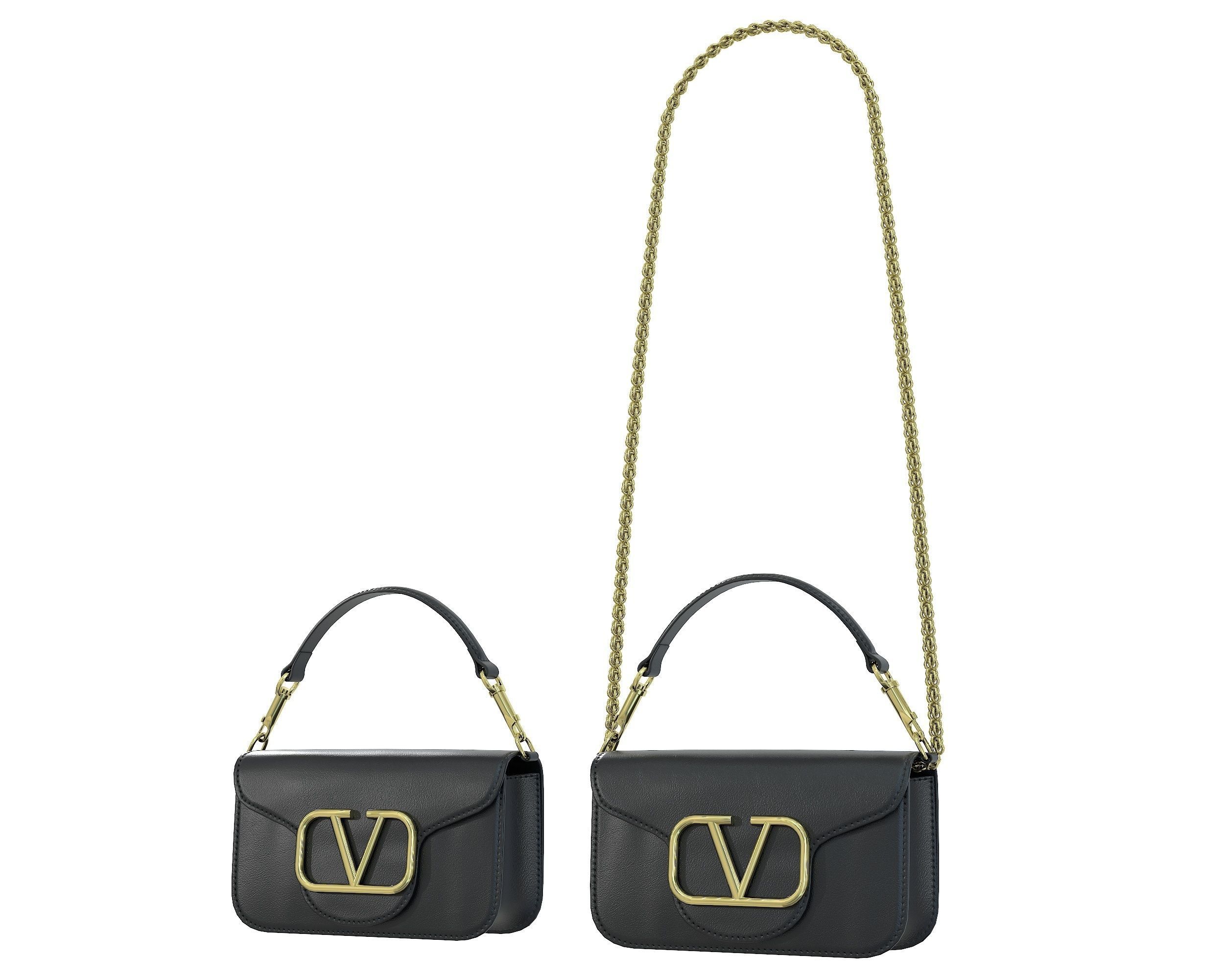 Valentino Garavani Loco Small Shoulder Bag Black Low-poly 3D model_1