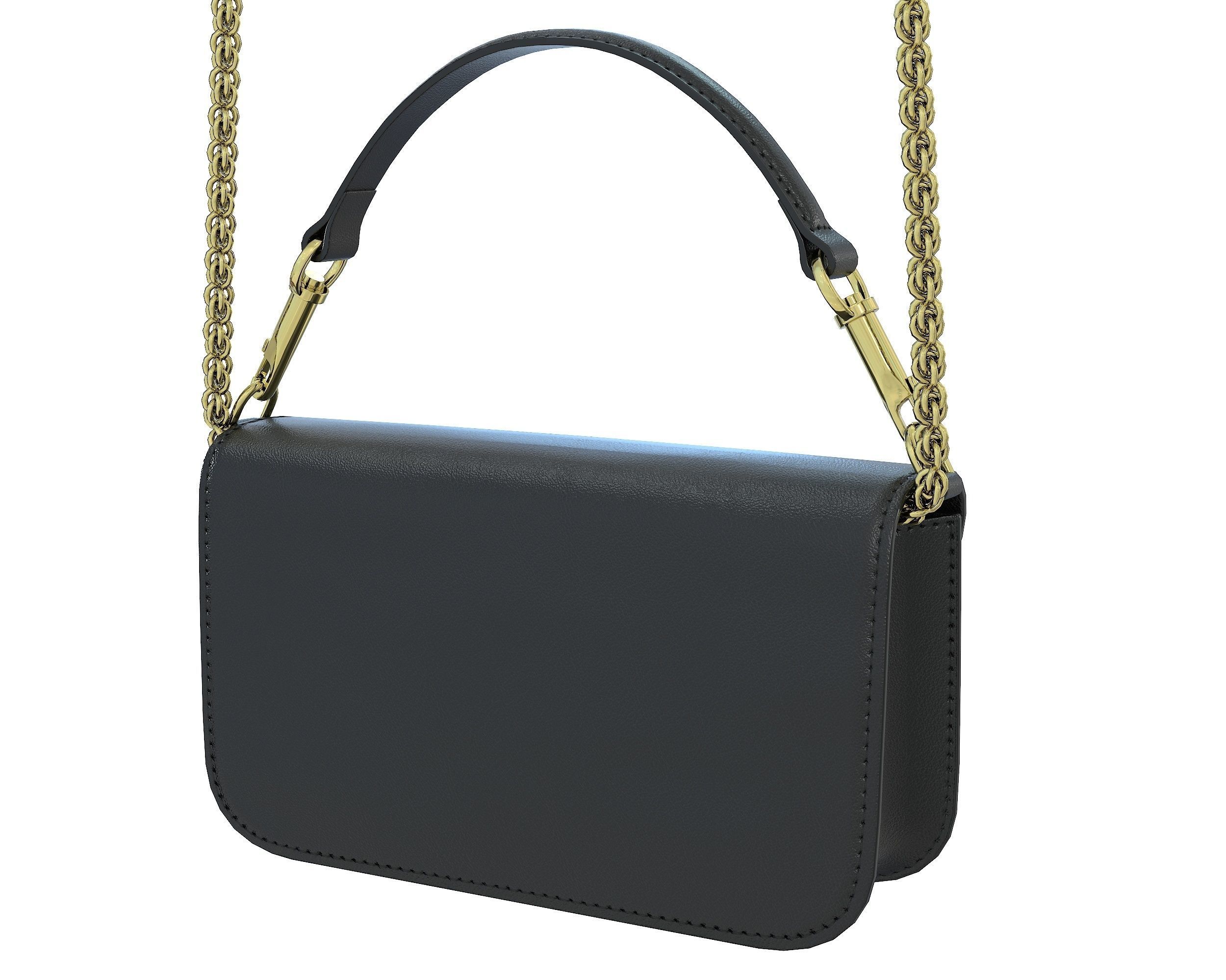 Valentino Garavani Loco Small Shoulder Bag Black Low-poly 3D model_4