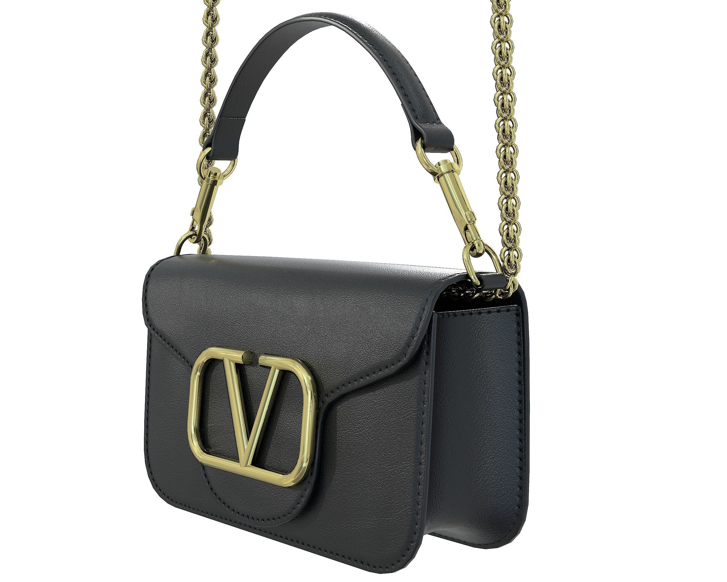 Valentino Garavani Loco Small Shoulder Bag Black Low-poly 3D model_5