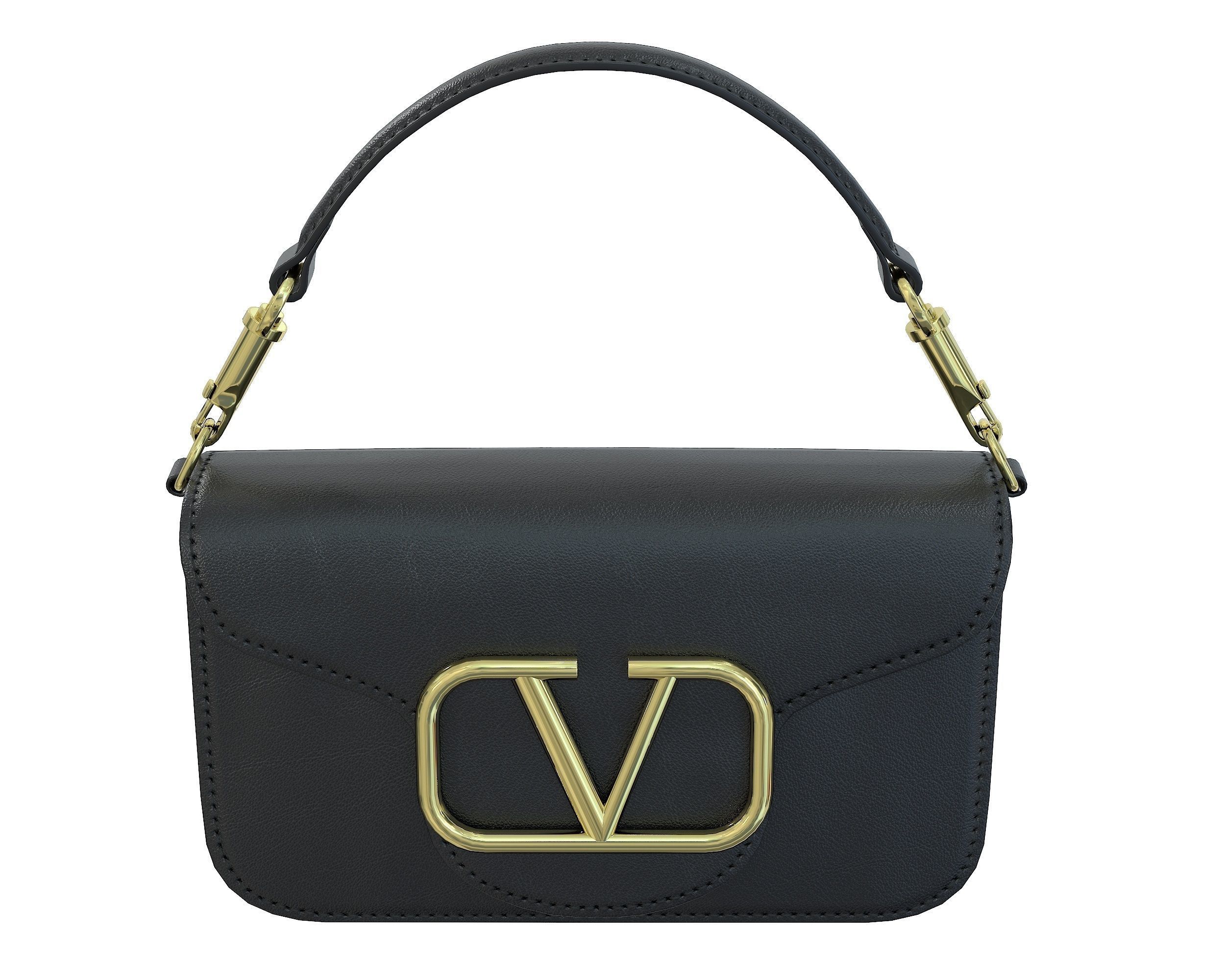 Valentino Garavani Loco Small Shoulder Bag Black Low-poly 3D model_6