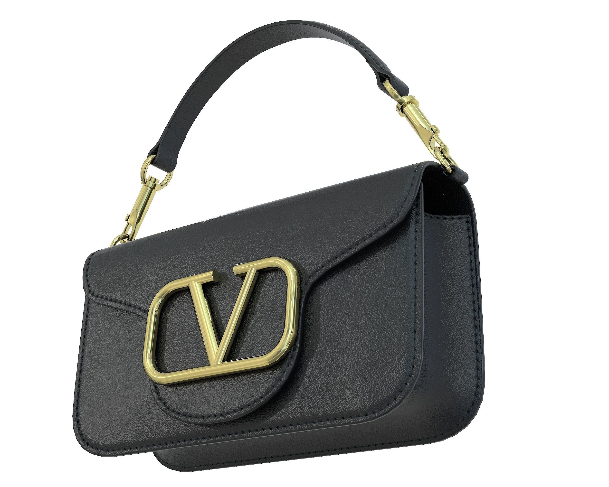Valentino Garavani Loco Small Shoulder Bag Black Low-poly 3D model_2