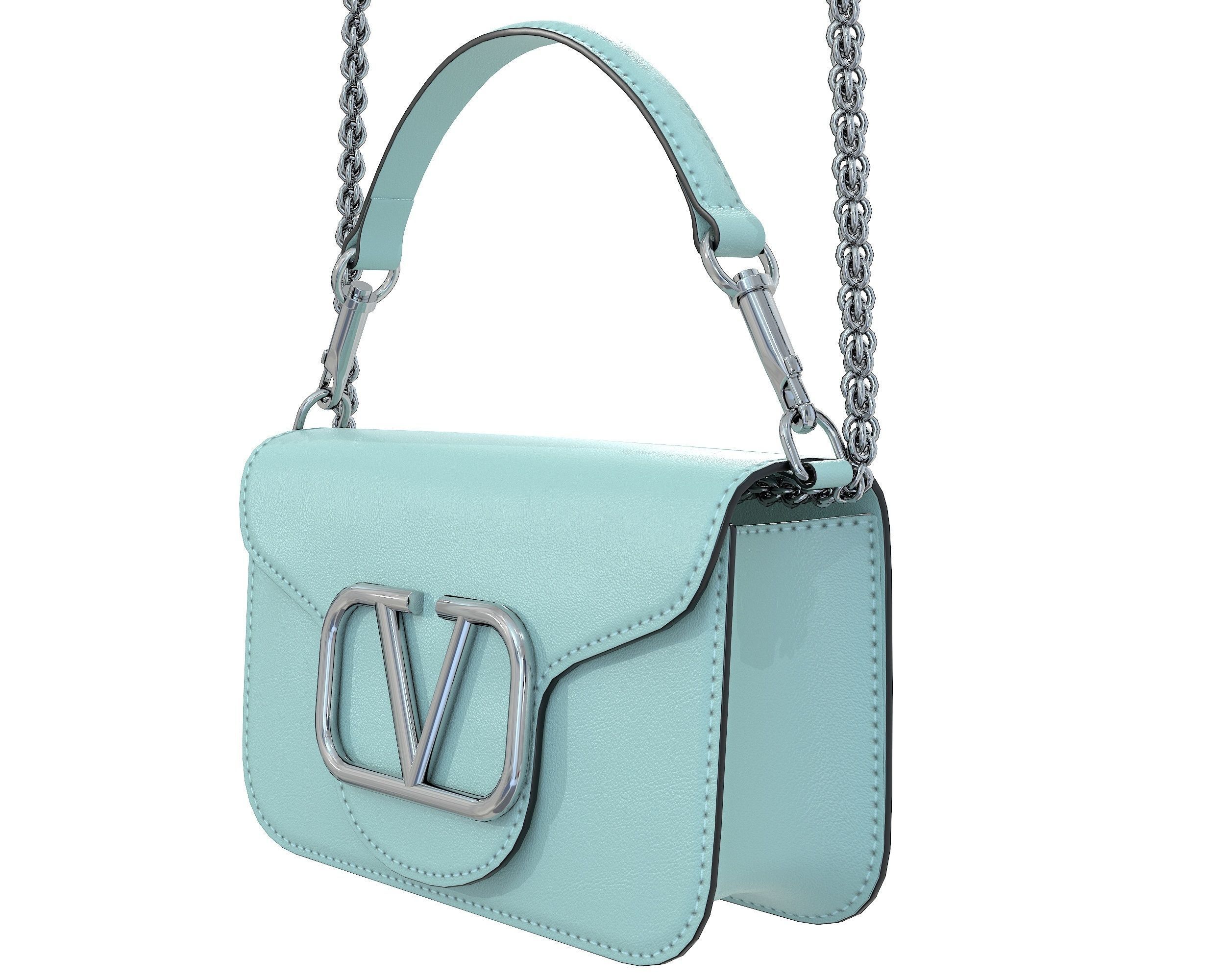 Valentino Garavani Loco Small Shoulder Bag Blue Low-poly 3D model_4