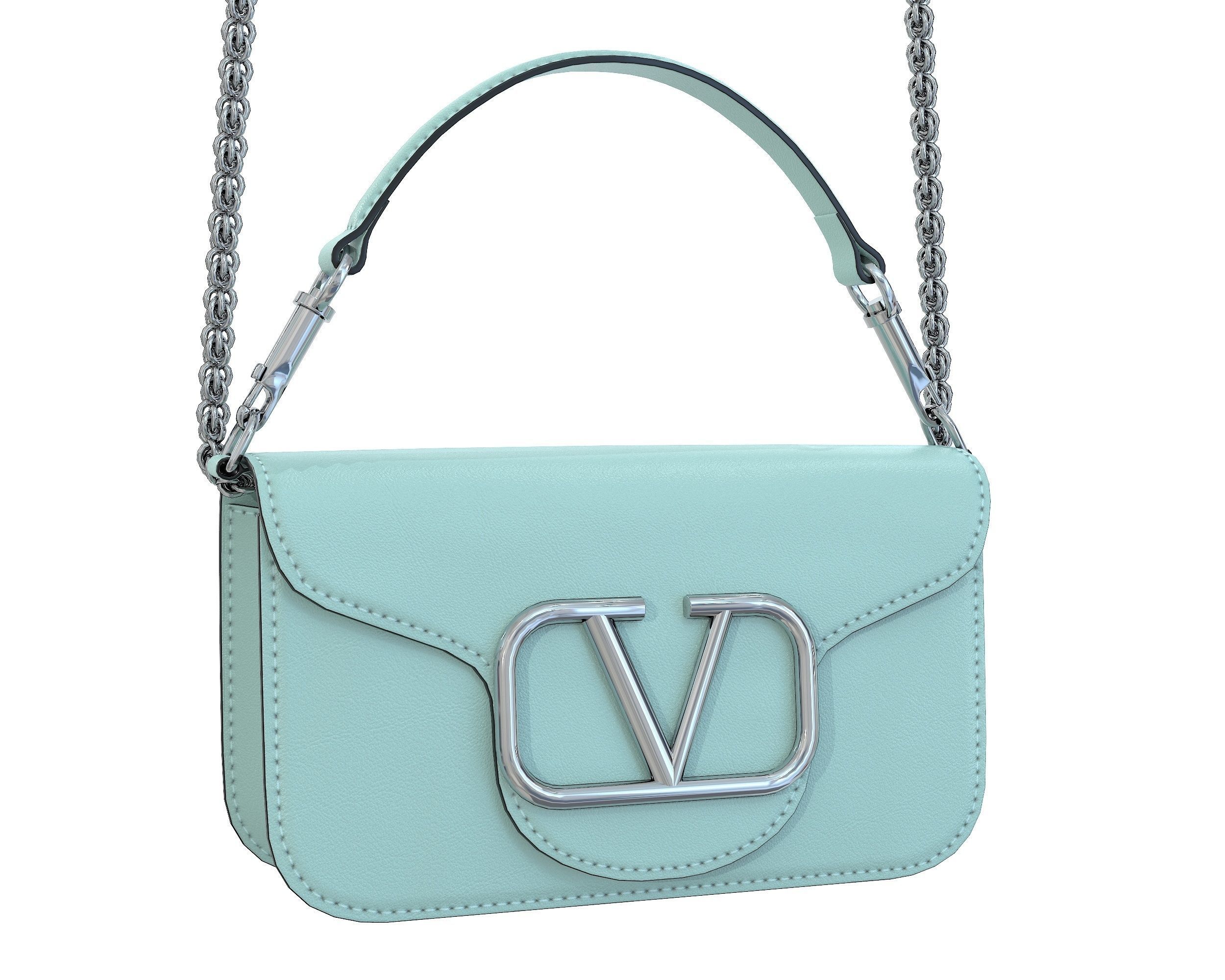 Valentino Garavani Loco Small Shoulder Bag Blue Low-poly 3D model_7