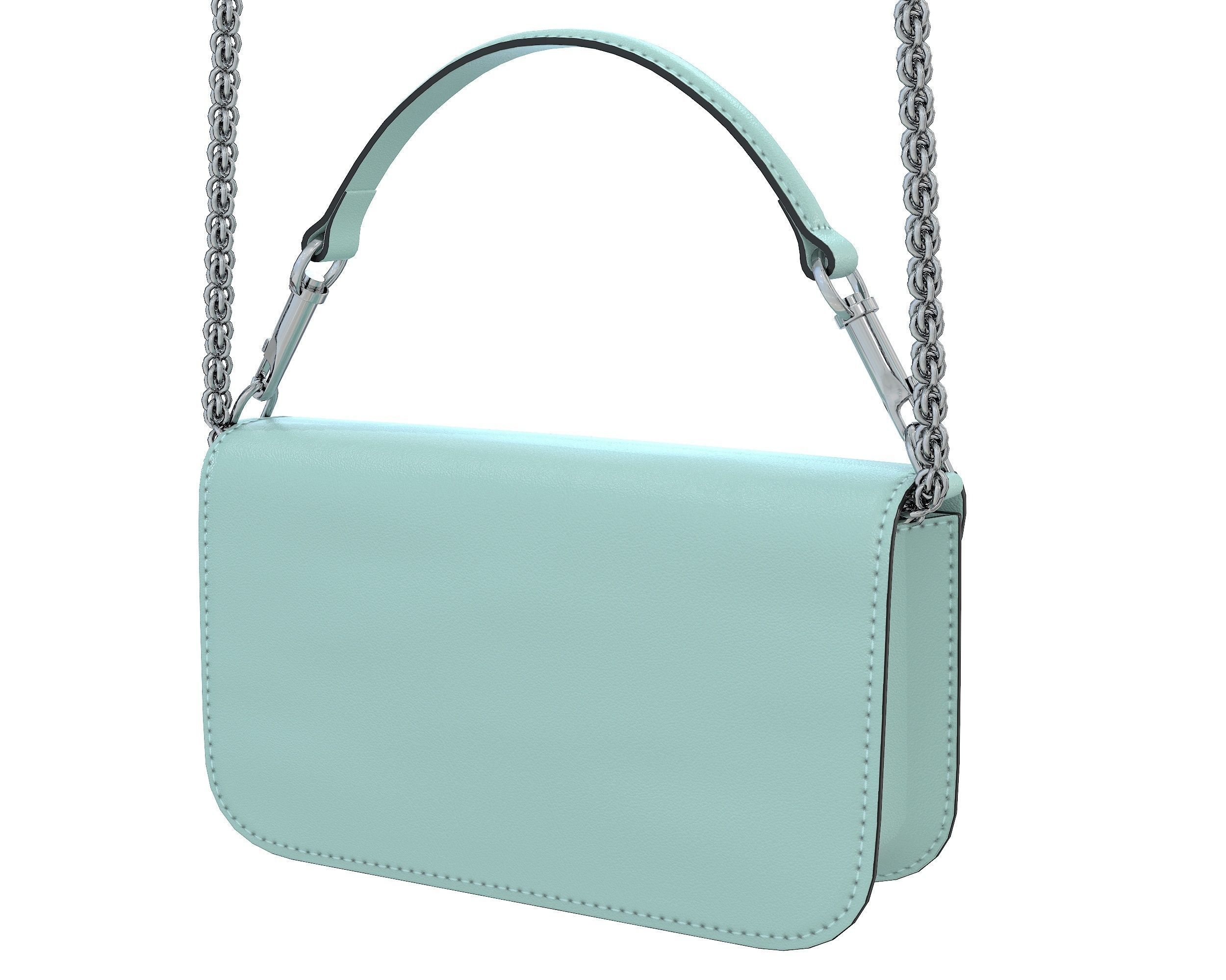 Valentino Garavani Loco Small Shoulder Bag Blue Low-poly 3D model_3