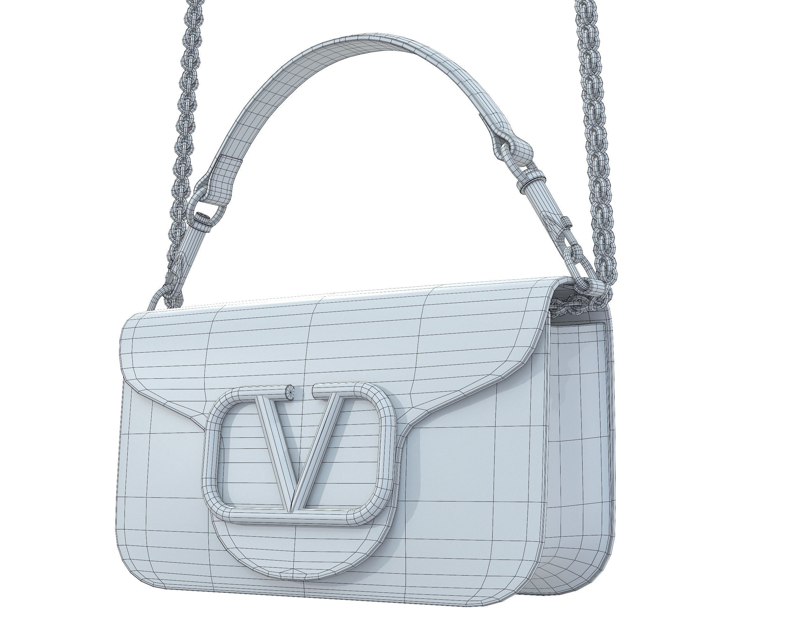 Valentino Garavani Loco Small Shoulder Bag Blue Low-poly 3D model_8