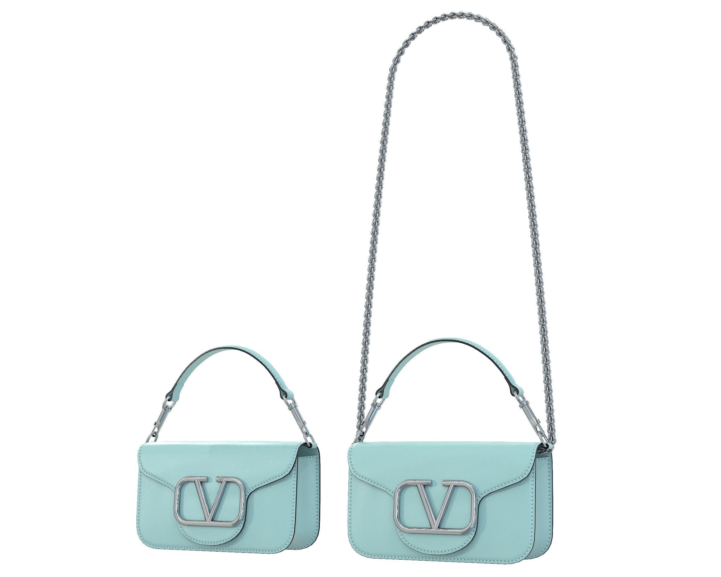 Valentino Garavani Loco Small Shoulder Bag Blue Low-poly 3D model_1