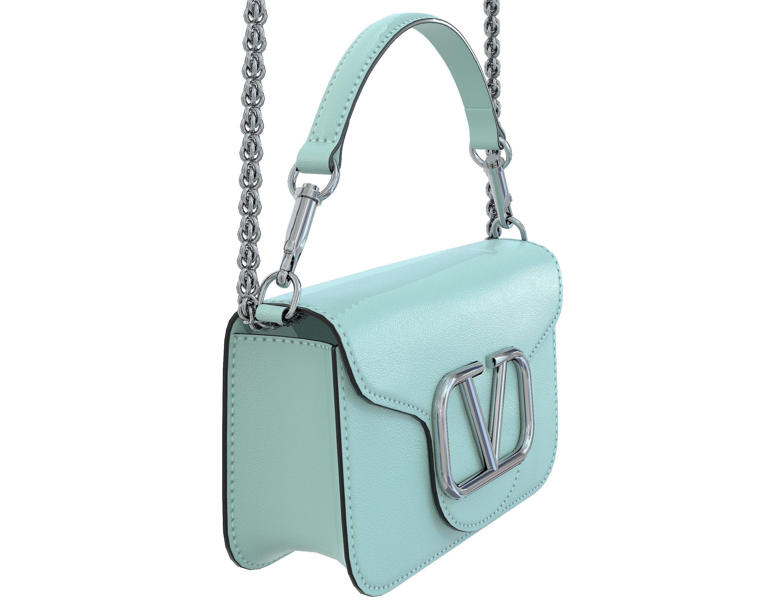 Valentino Garavani Loco Small Shoulder Bag Blue Low-poly 3D model_2