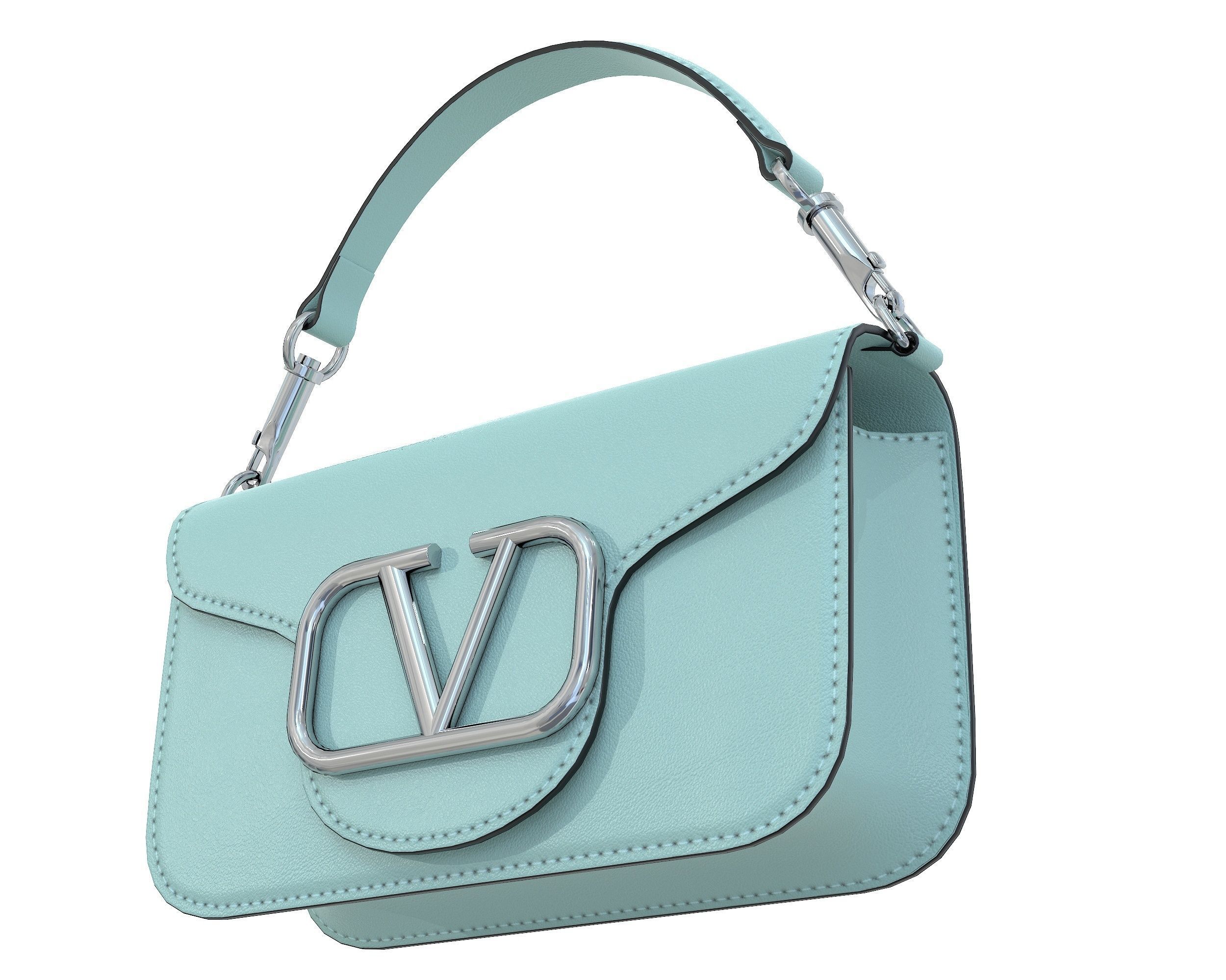 Valentino Garavani Loco Small Shoulder Bag Blue Low-poly 3D model_5