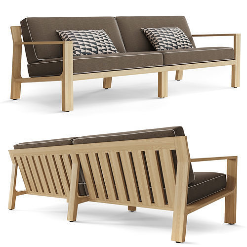 RHODES TEAK SOFA  Restoration Hardware 3D model