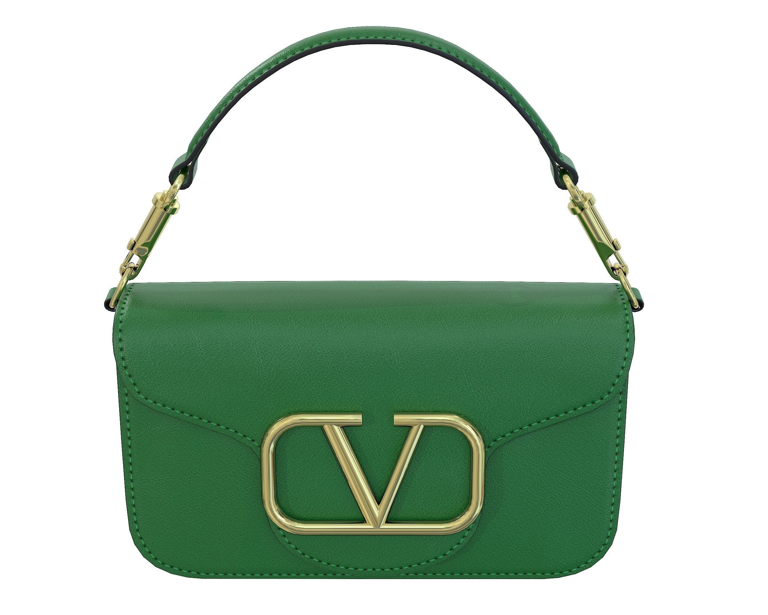 Valentino Garavani Loco Small Shoulder Bag Green Low-poly 3D model_6