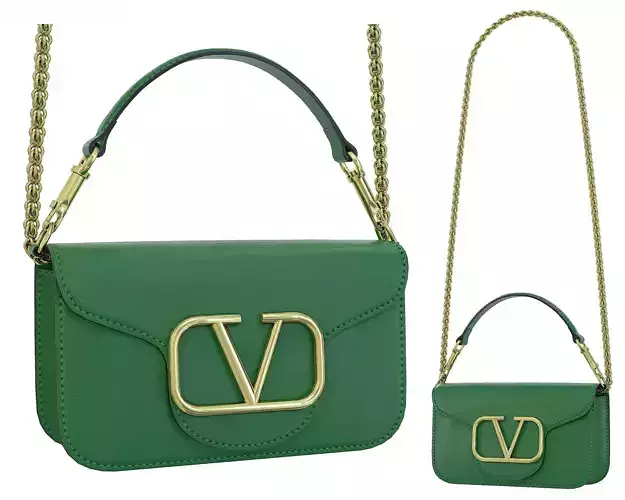 Valentino Garavani Loco Small Shoulder Bag Green Low-poly 3D model