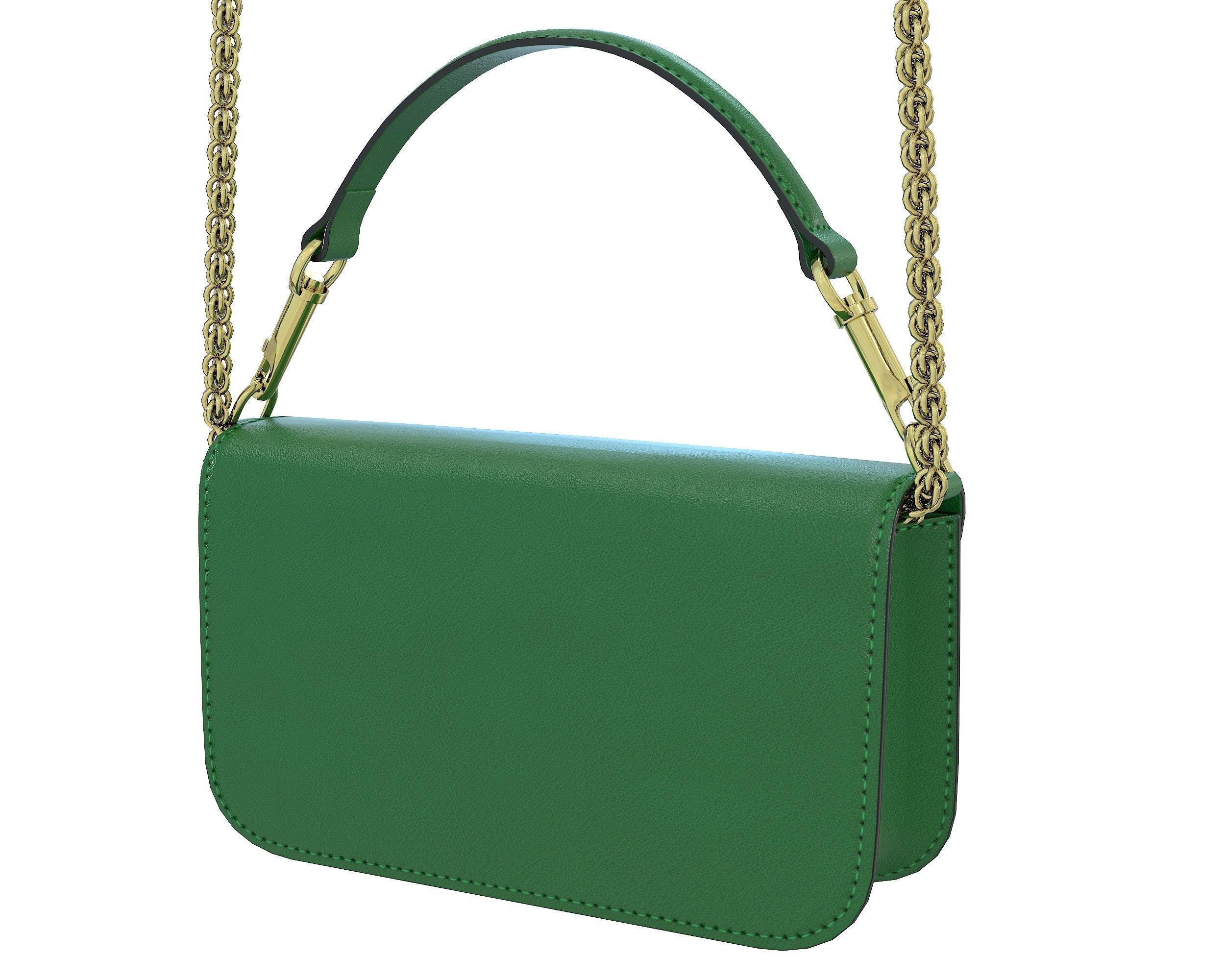 Valentino Garavani Loco Small Shoulder Bag Green Low-poly 3D model_3