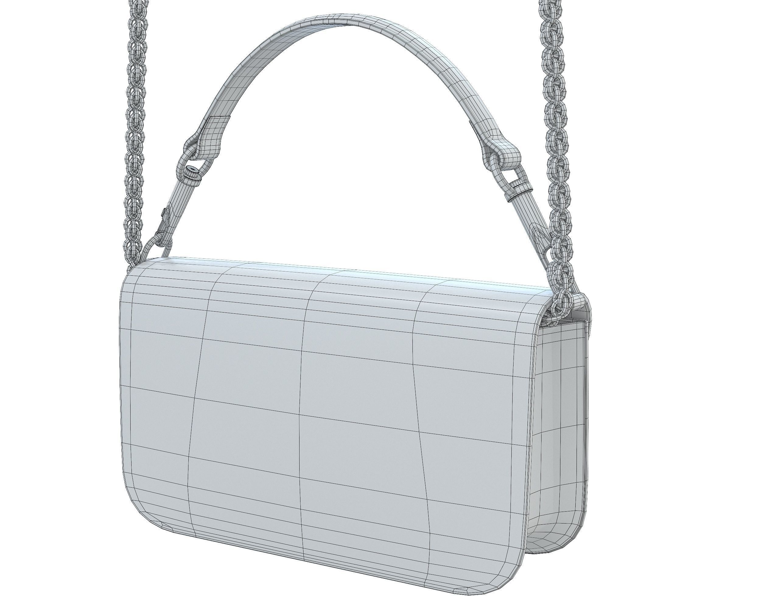 Valentino Garavani Loco Small Shoulder Bag Green Low-poly 3D model_9