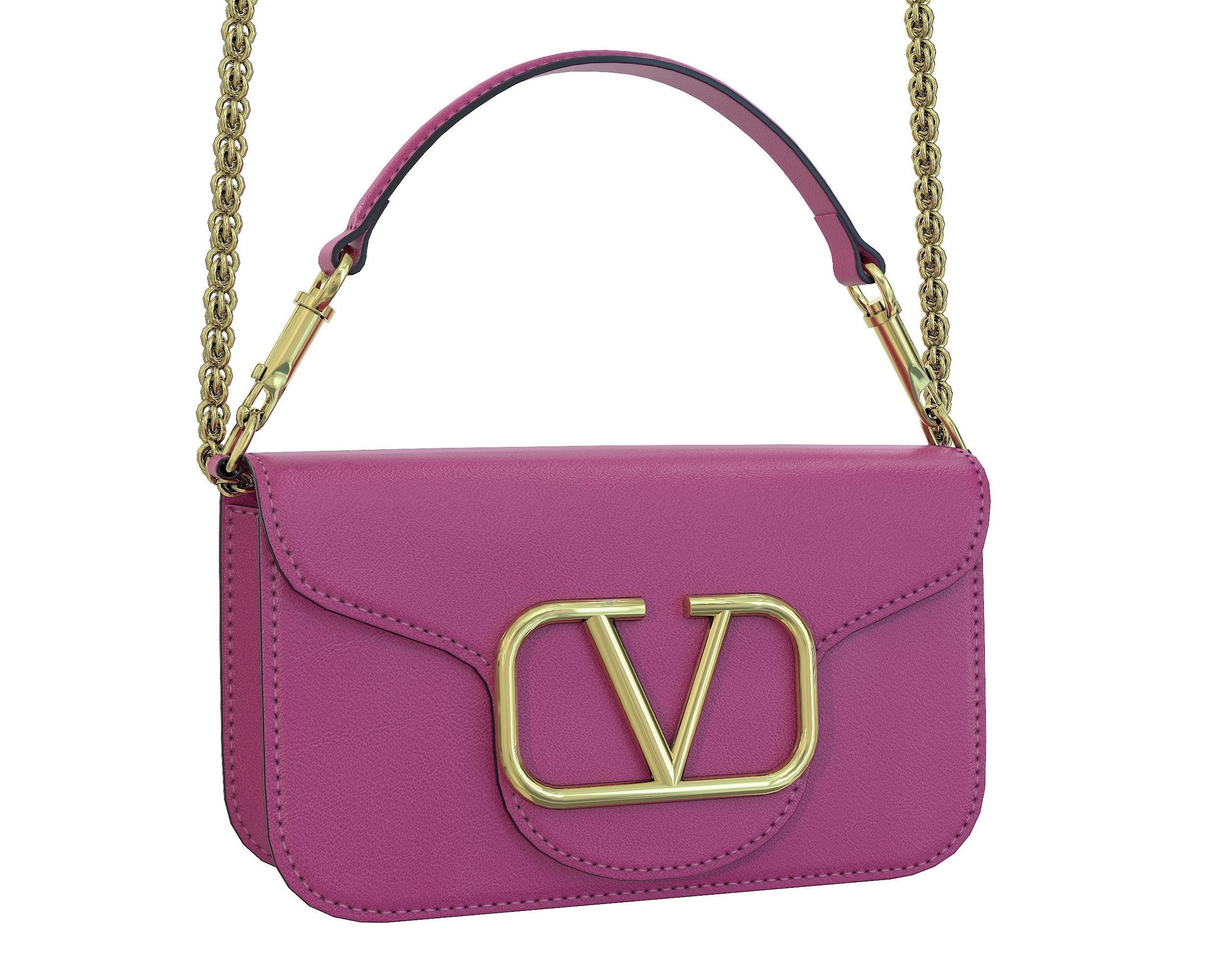 Valentino Garavani Loco Small Shoulder Bag Purple Low-poly 3D model_2