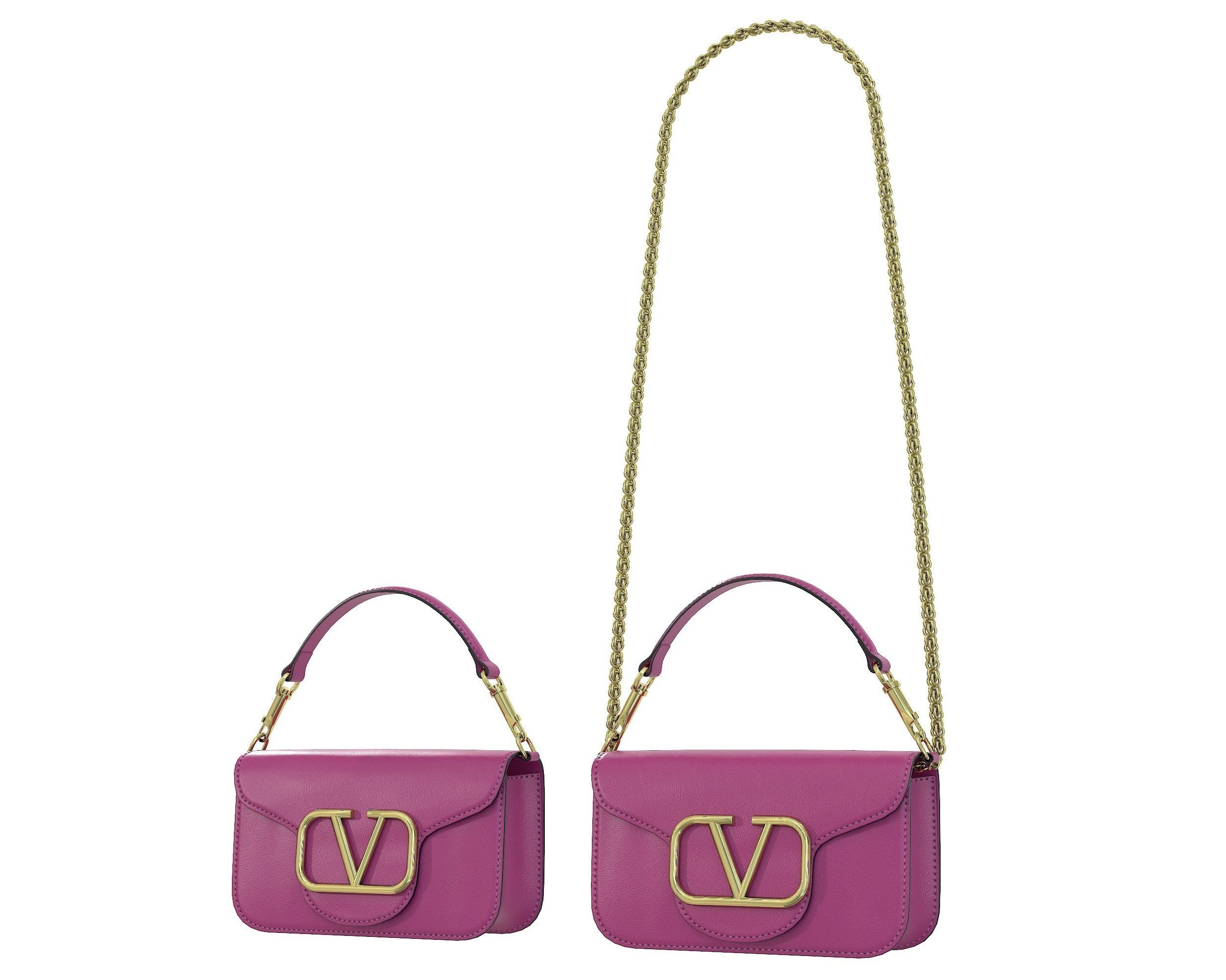 Valentino Garavani Loco Small Shoulder Bag Purple Low-poly 3D model_1
