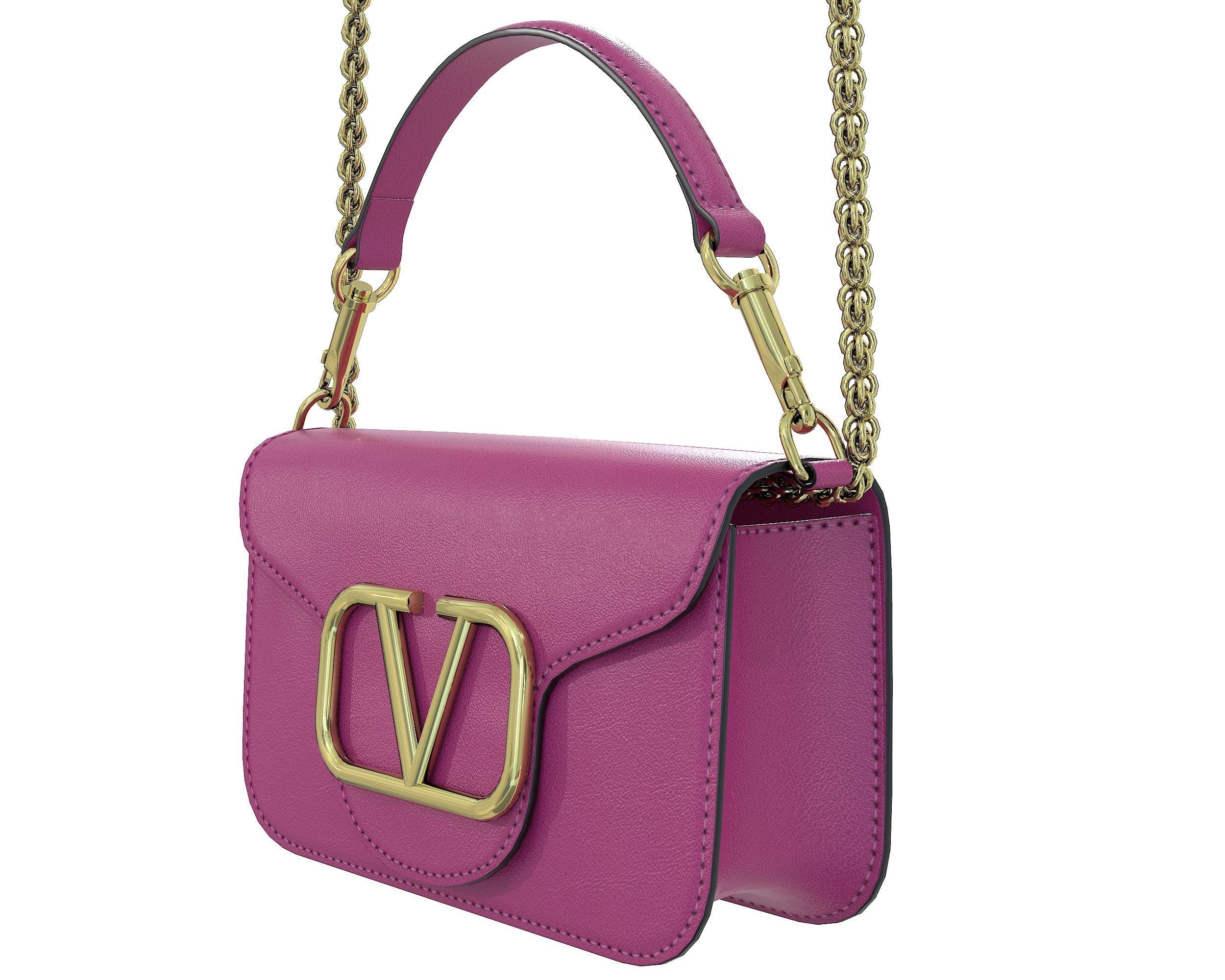 Valentino Garavani Loco Small Shoulder Bag Purple Low-poly 3D model_5