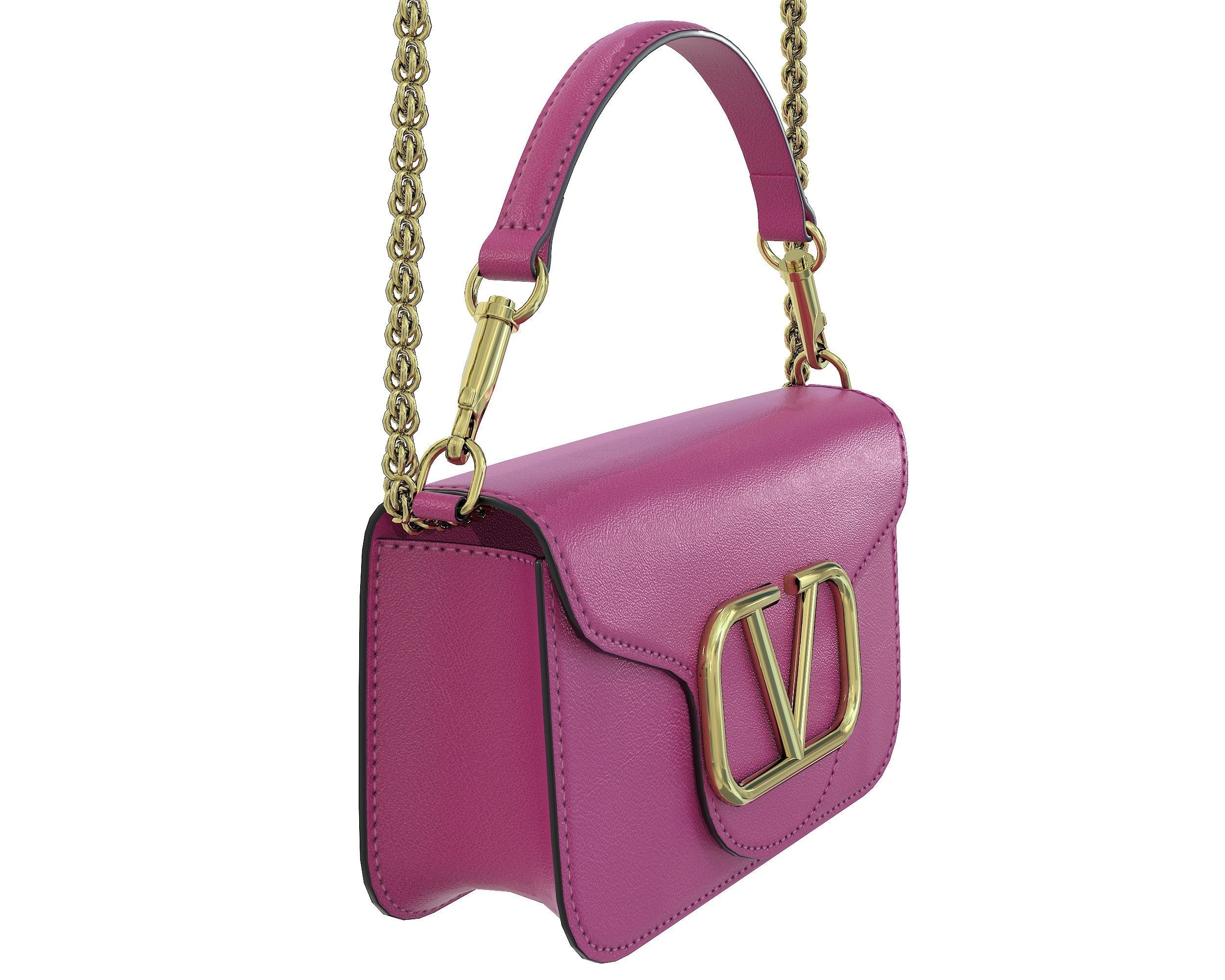 Valentino Garavani Loco Small Shoulder Bag Purple Low-poly 3D model_3
