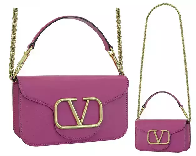 Valentino Garavani Loco Small Shoulder Bag Purple Low-poly 3D model