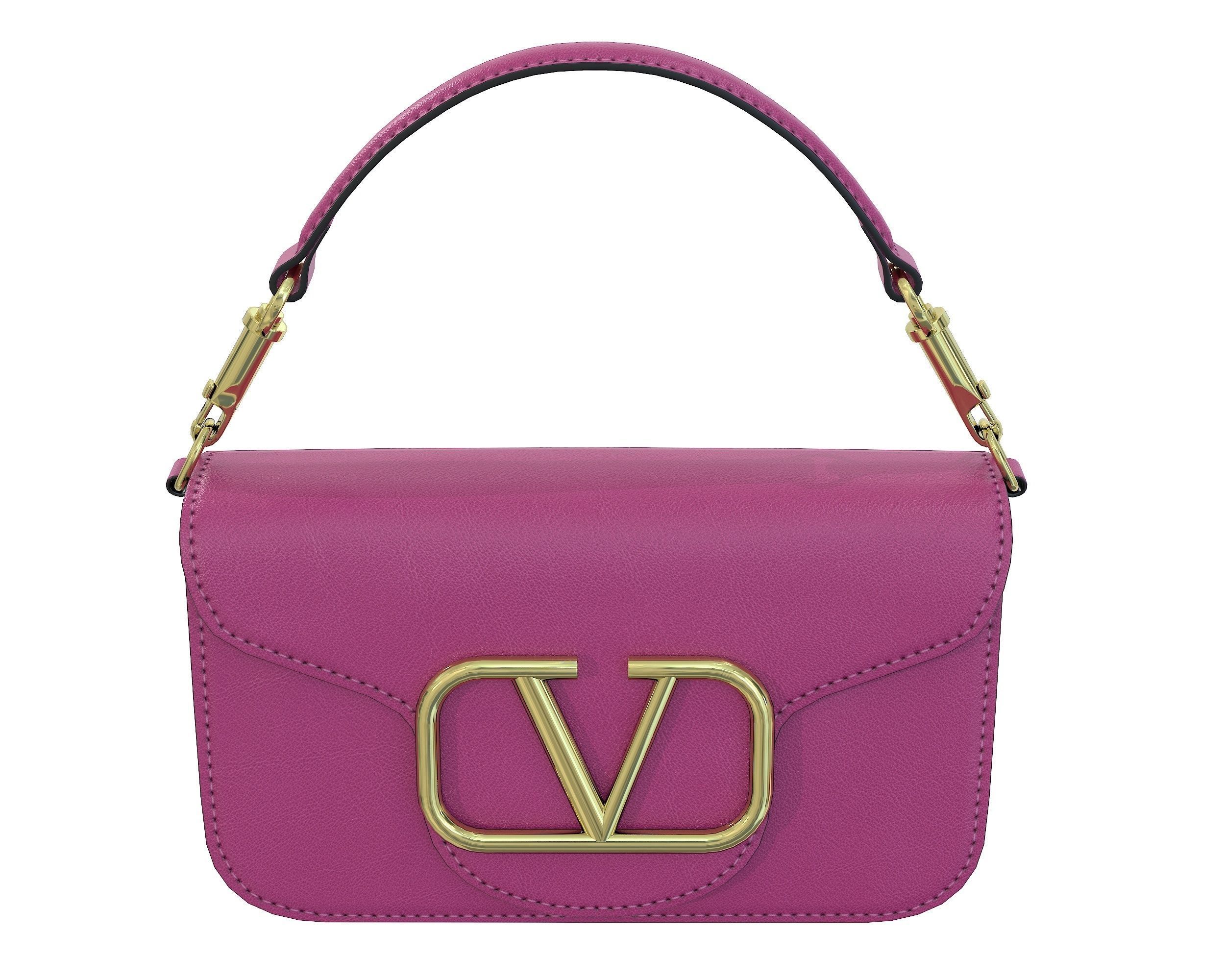 Valentino Garavani Loco Small Shoulder Bag Purple Low-poly 3D model_6