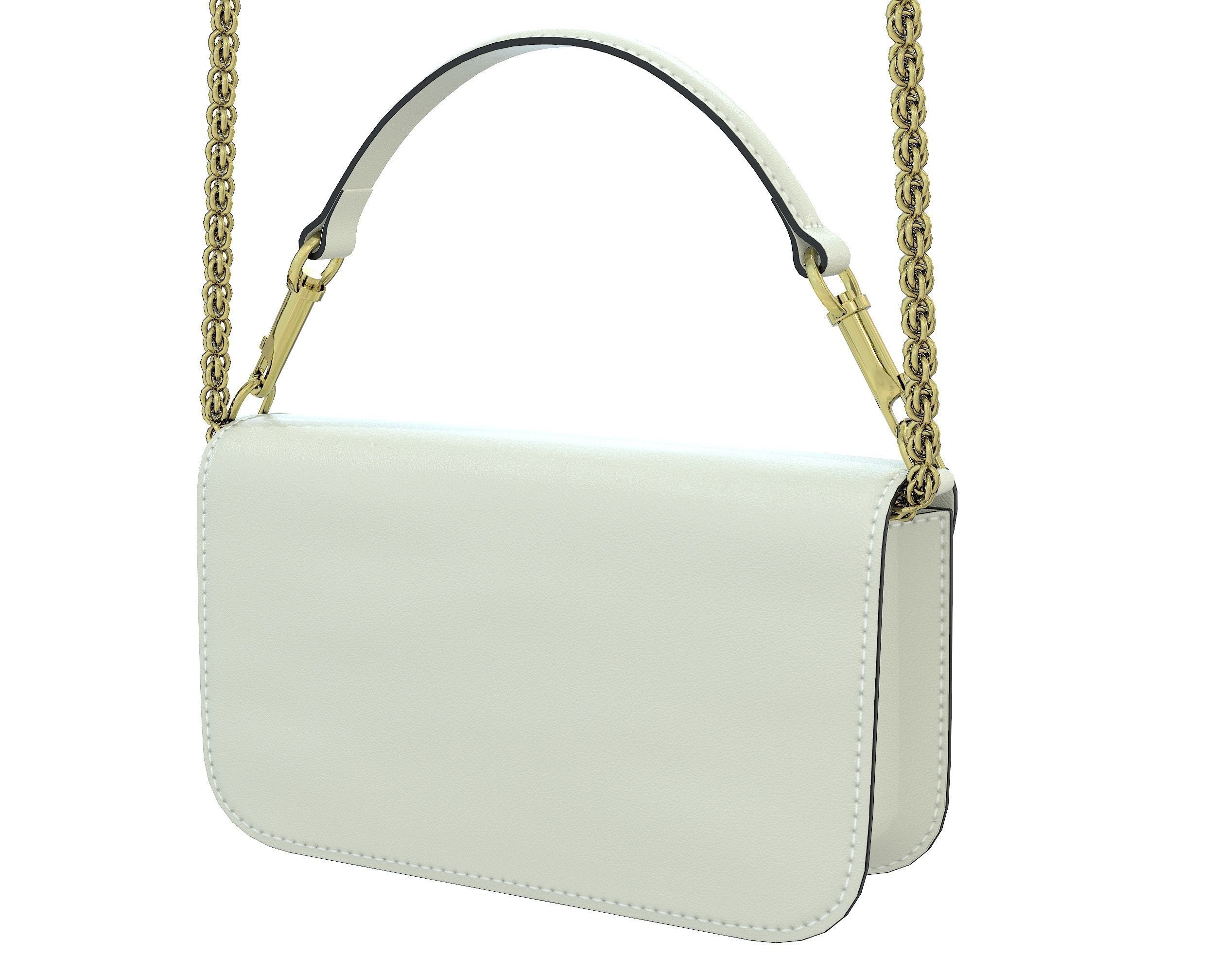 Valentino Garavani Loco Small Shoulder Bag White with Heart Low-poly 3D model_3