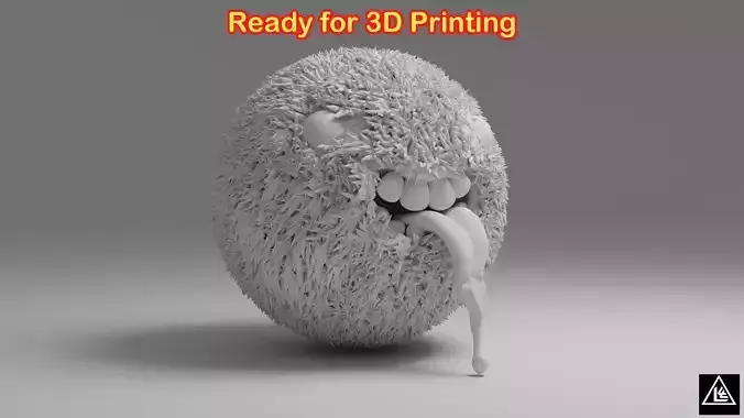 FurBall 3D print model egg with tongue