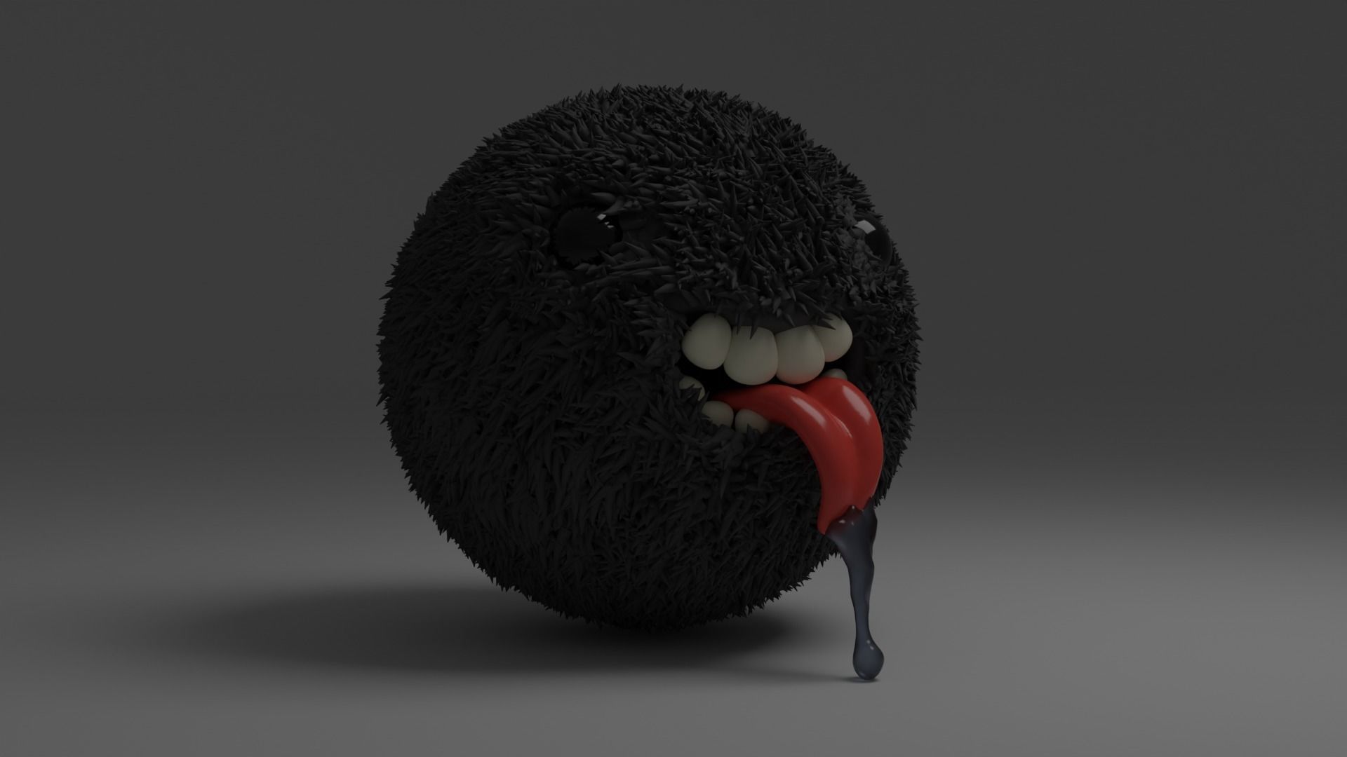 FurBall 3D print model egg with tongue 3D print model_3
