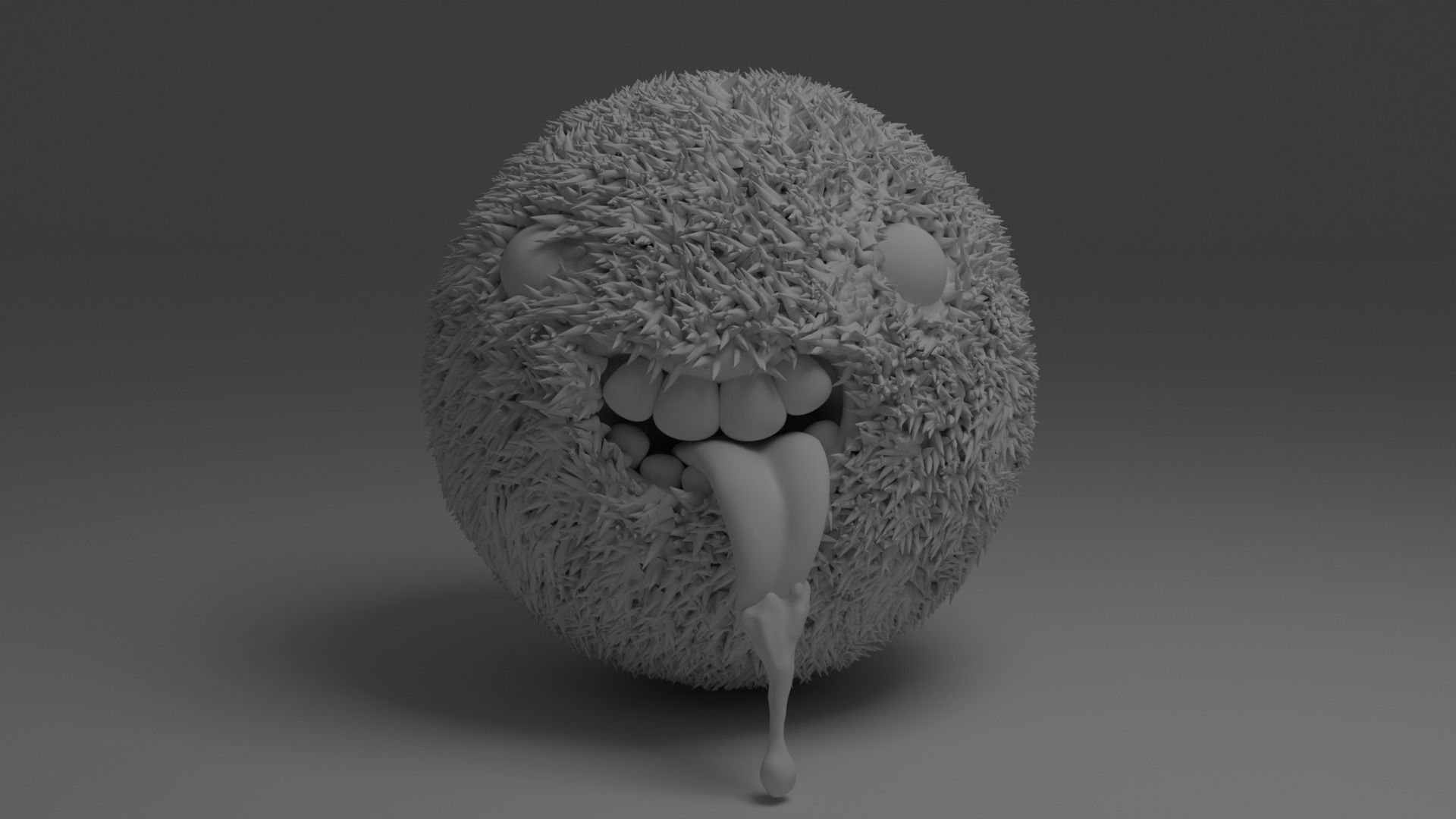 FurBall 3D print model egg with tongue 3D print model_2