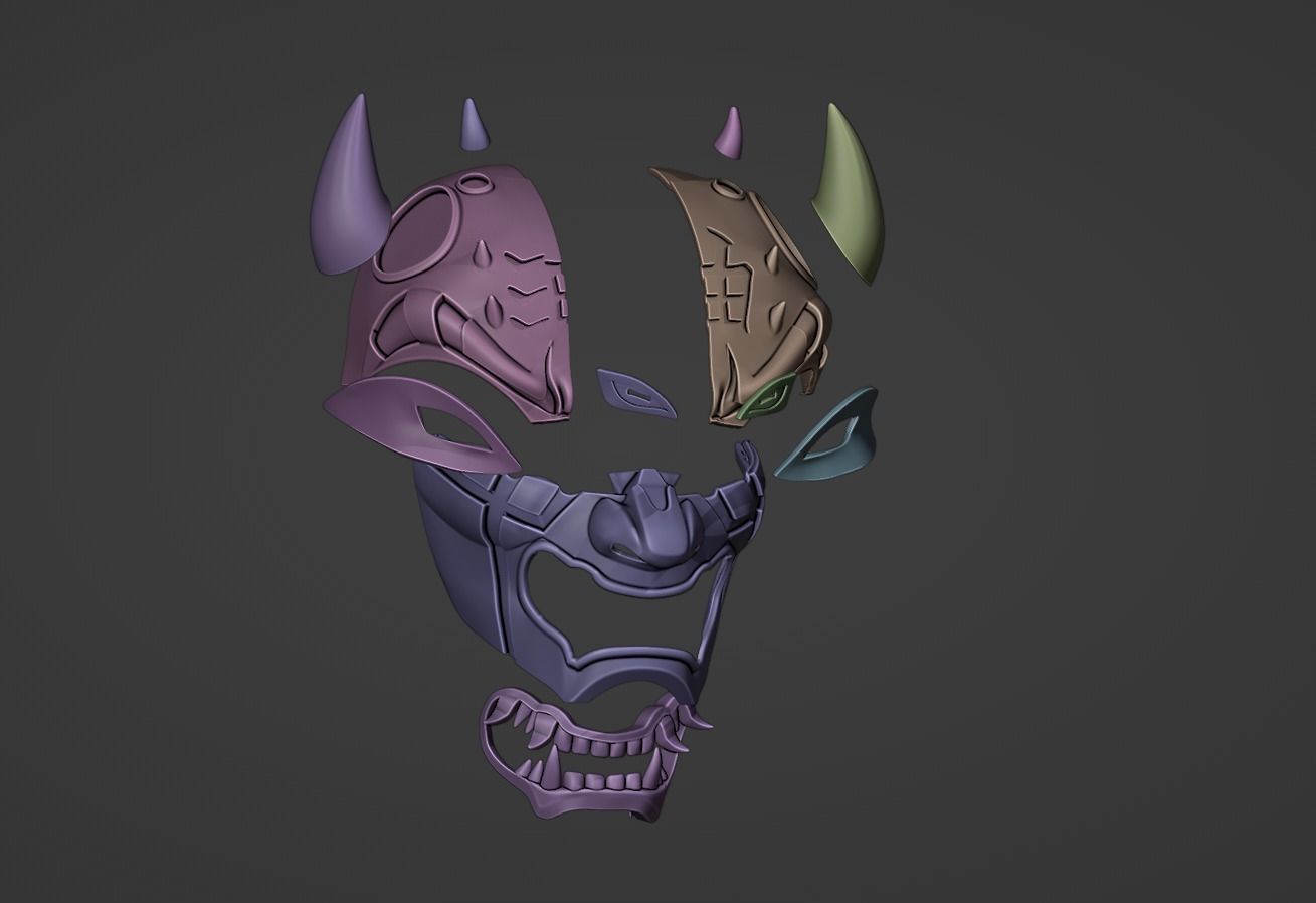  3D File of Jiraiya mask from Naruto 3D print model_5