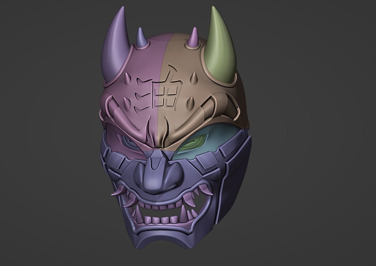  3D File of Jiraiya mask from Naruto 3D print model_4