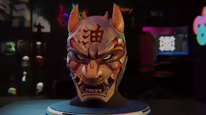  3D File of Jiraiya mask from Naruto 3D print model