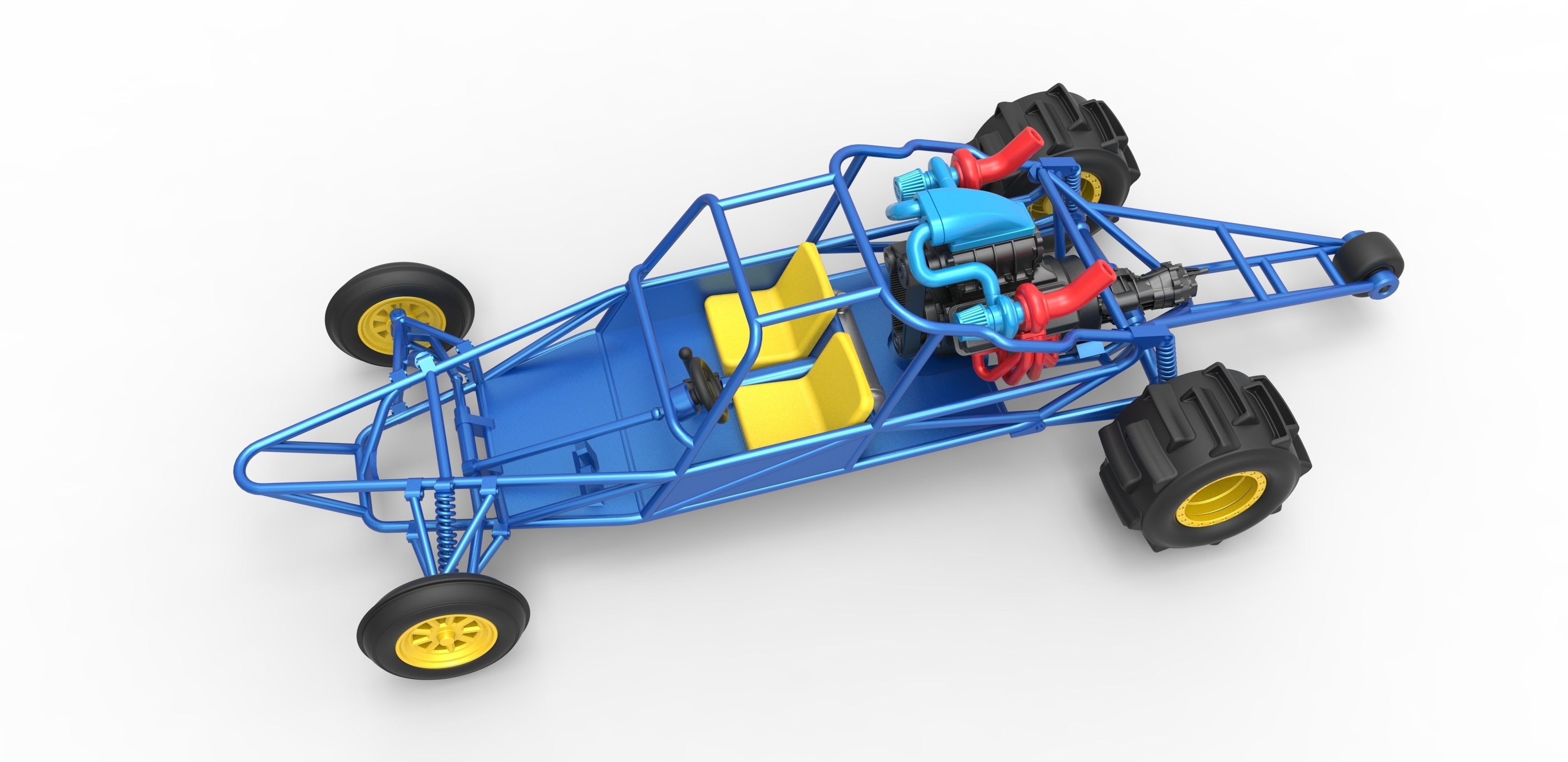 Sand drag Rail buggy Scale 1 to 25 3D print model_4