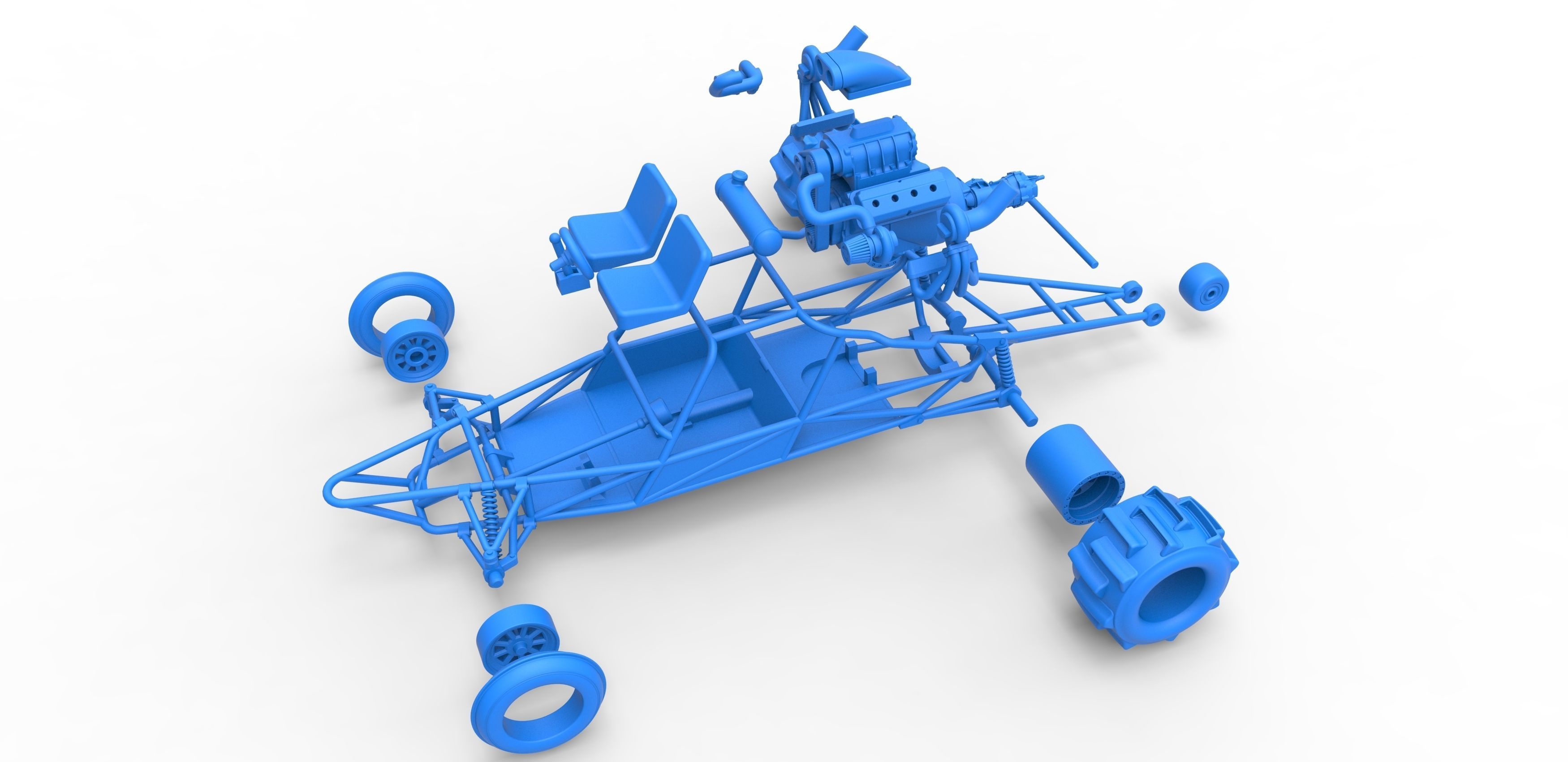 Sand drag Rail buggy Scale 1 to 25 3D print model_32