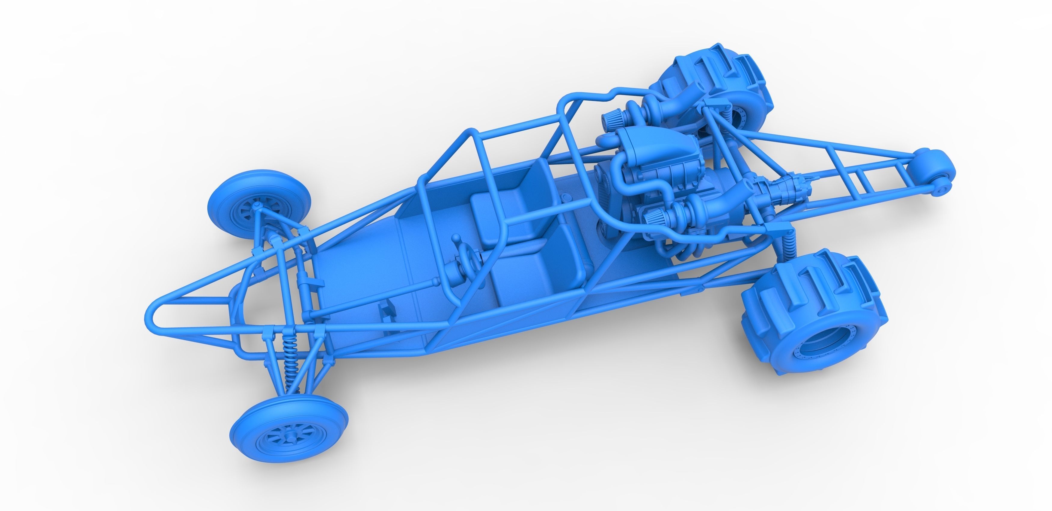 Sand drag Rail buggy Scale 1 to 25 3D print model_18