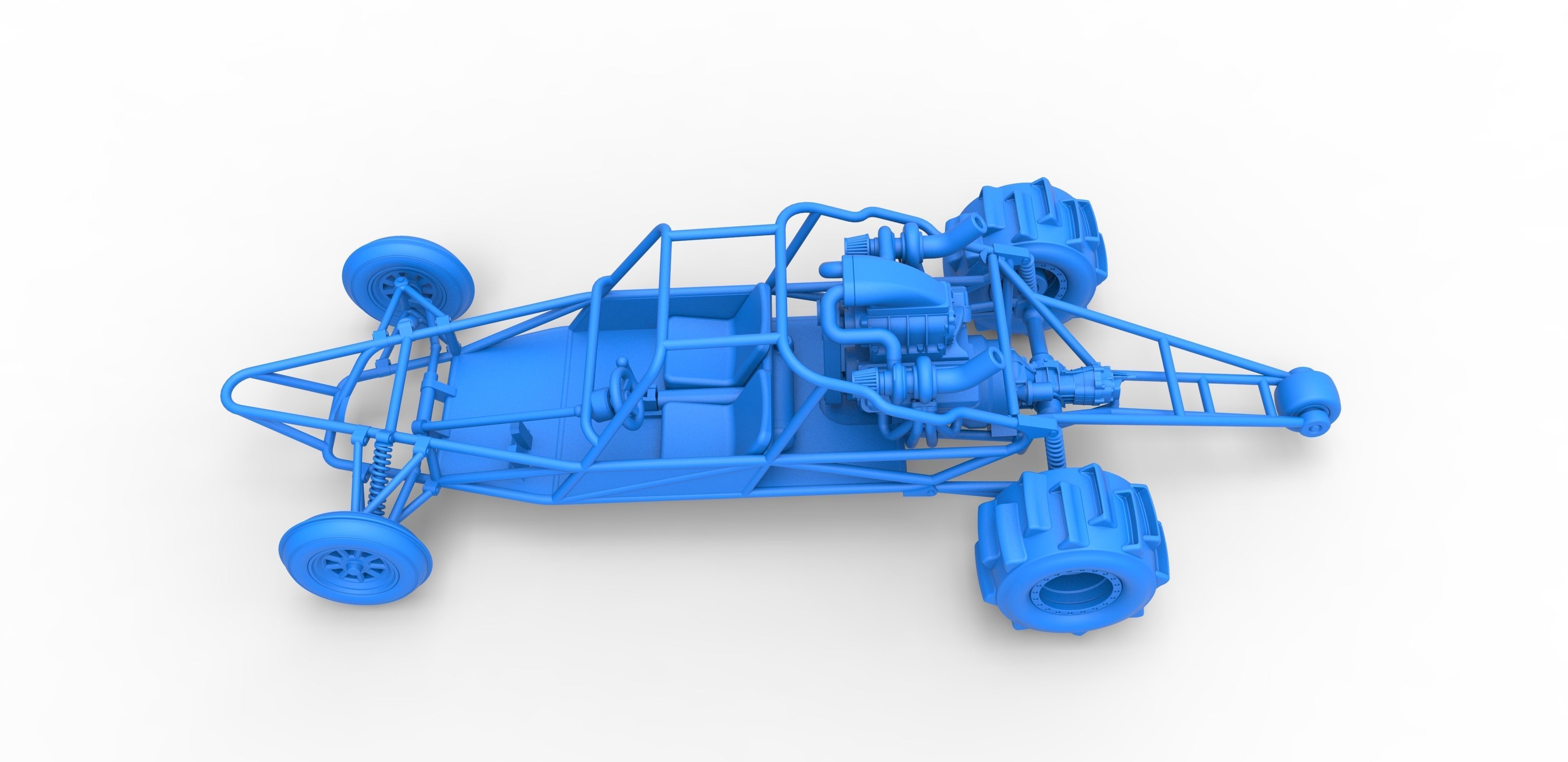 Sand drag Rail buggy Scale 1 to 25 3D print model_24