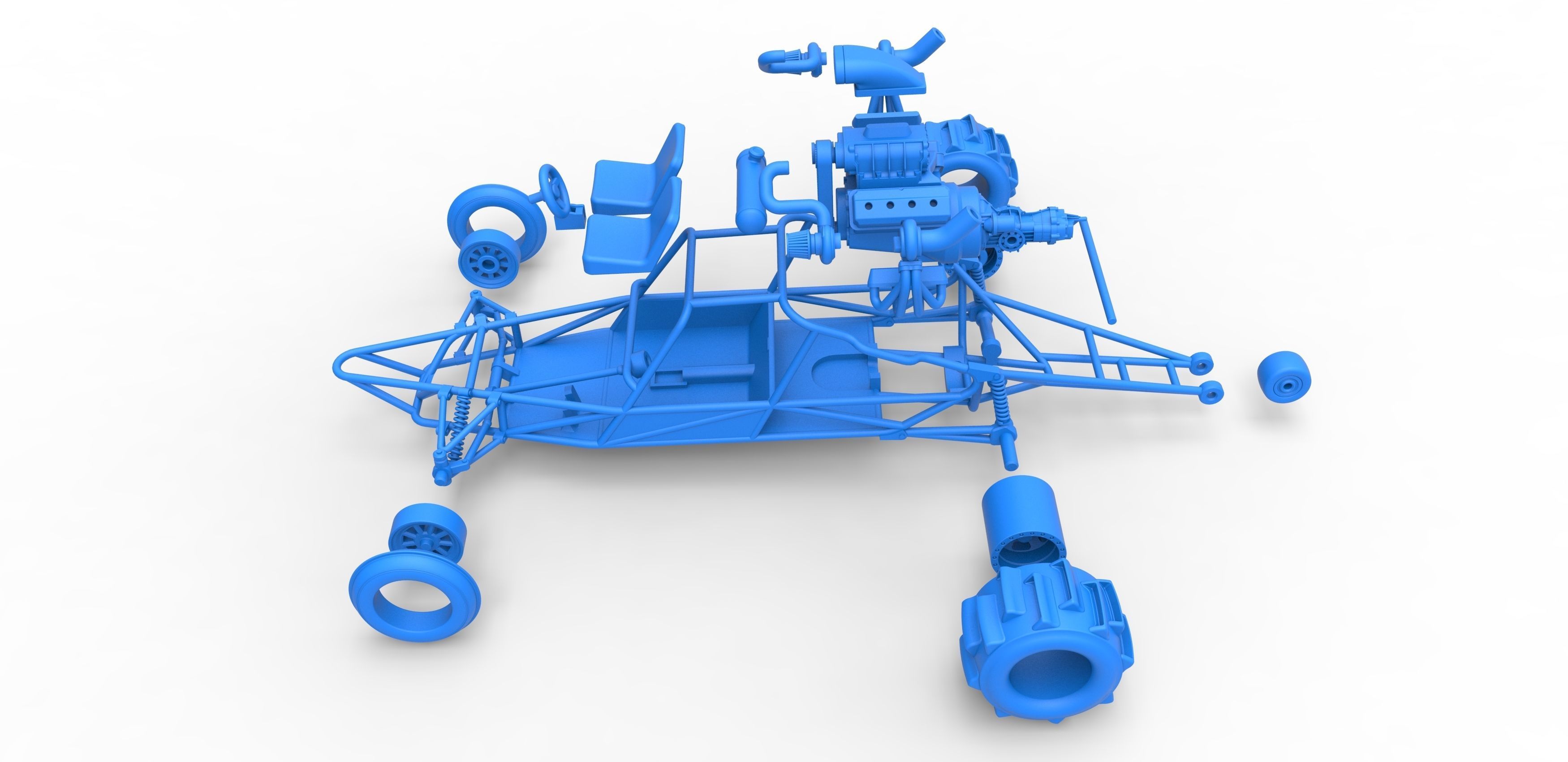 Sand drag Rail buggy Scale 1 to 25 3D print model_35