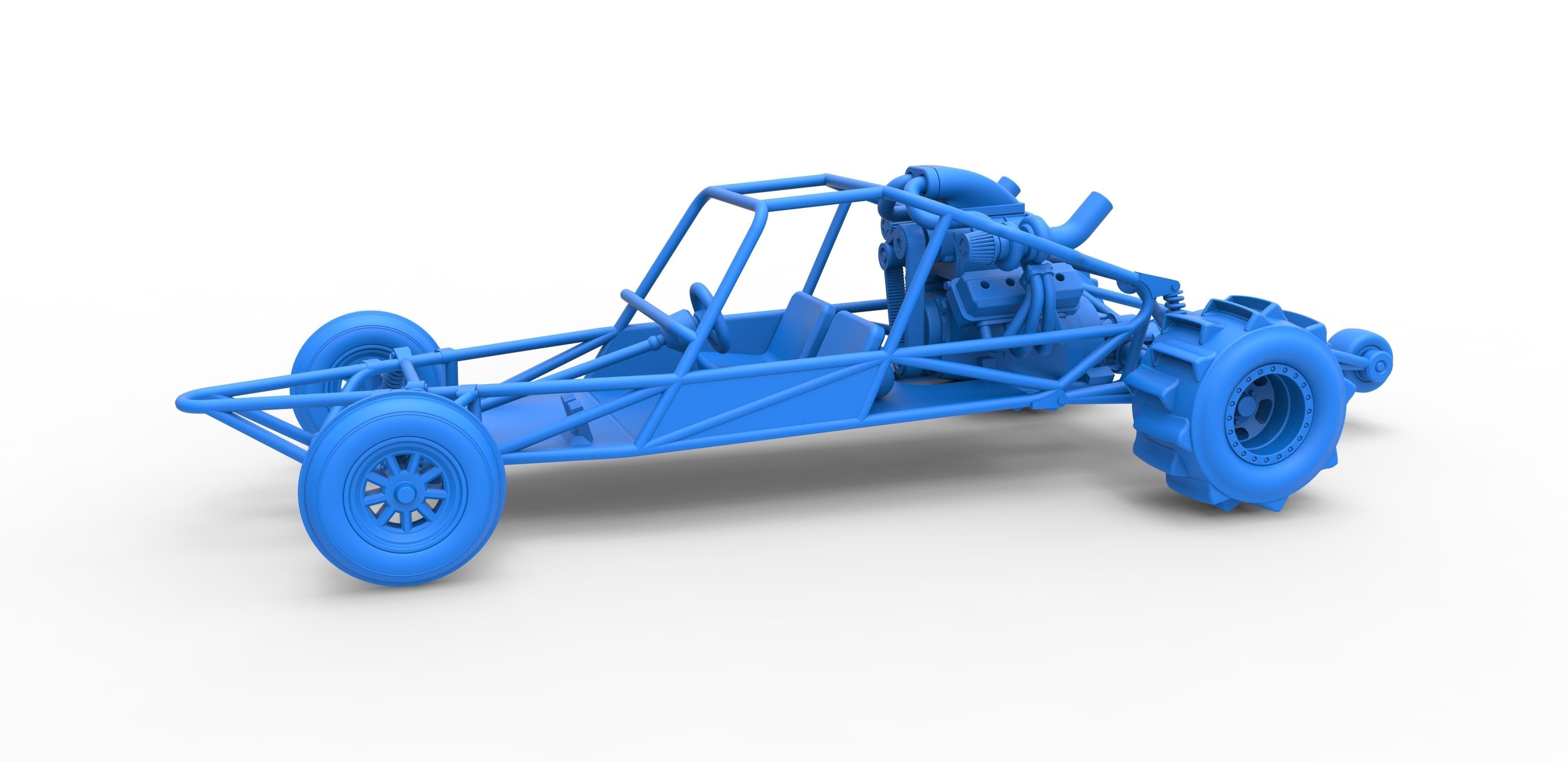 Sand drag Rail buggy Scale 1 to 25 3D print model_16