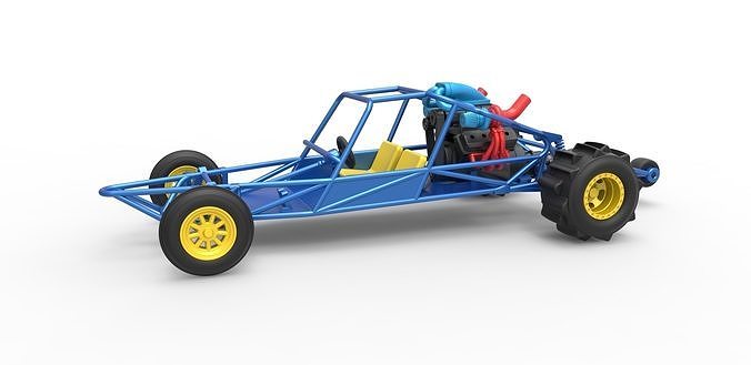 Sand drag Rail buggy Scale 1 to 25 3D print model