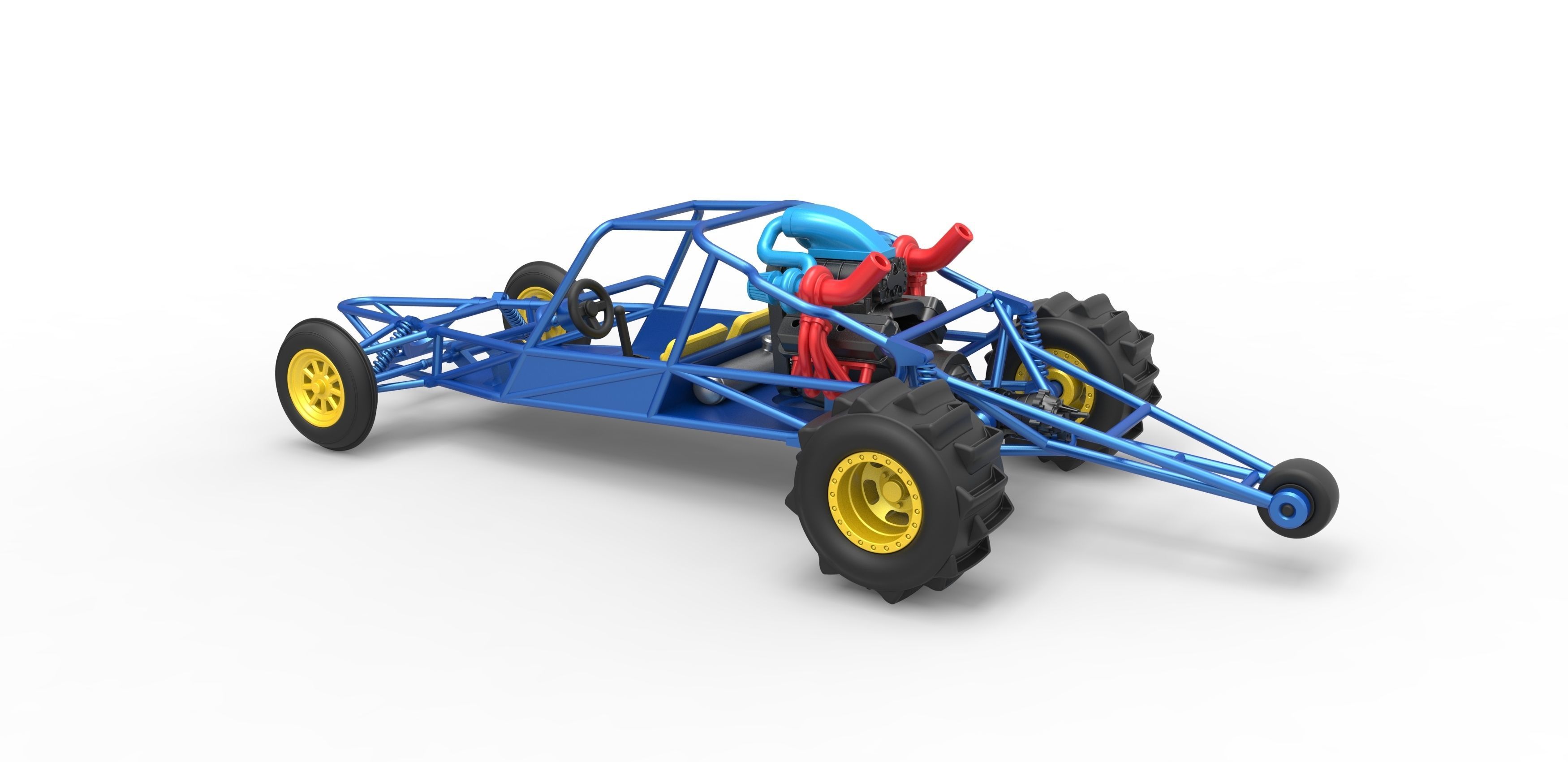Sand drag Rail buggy Scale 1 to 25 3D print model_12