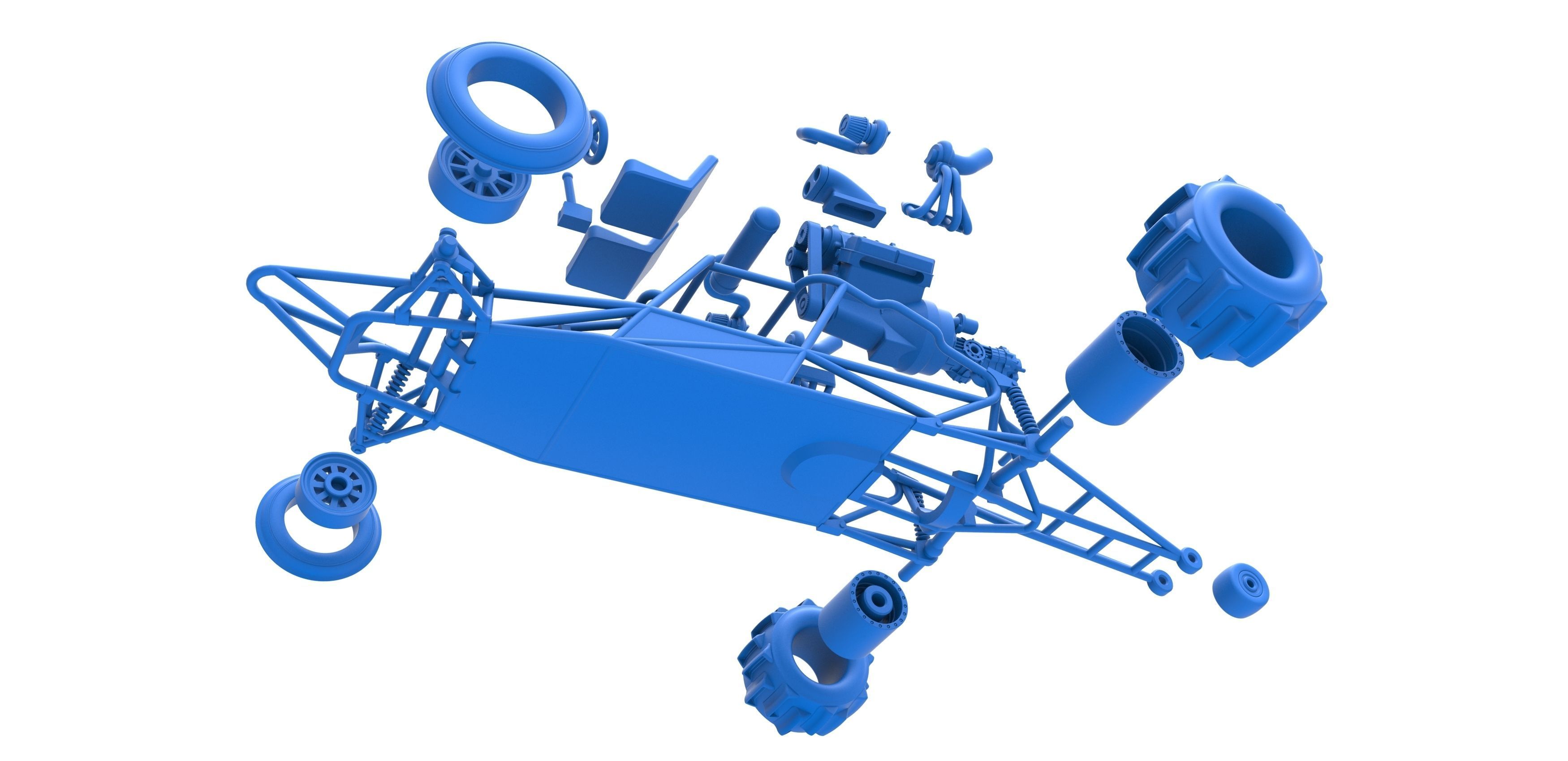 Sand drag Rail buggy Scale 1 to 25 3D print model_31