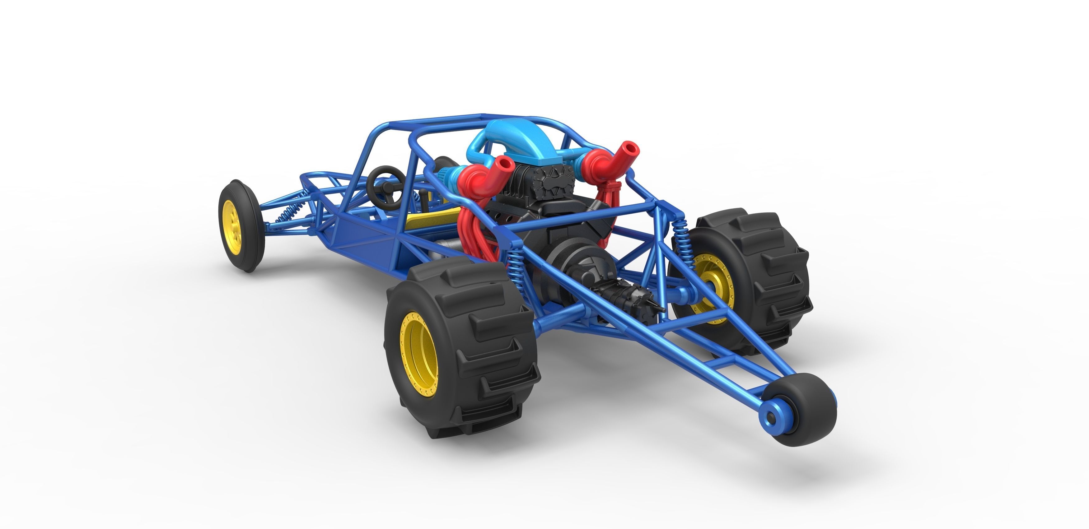 Sand drag Rail buggy Scale 1 to 25 3D print model_13