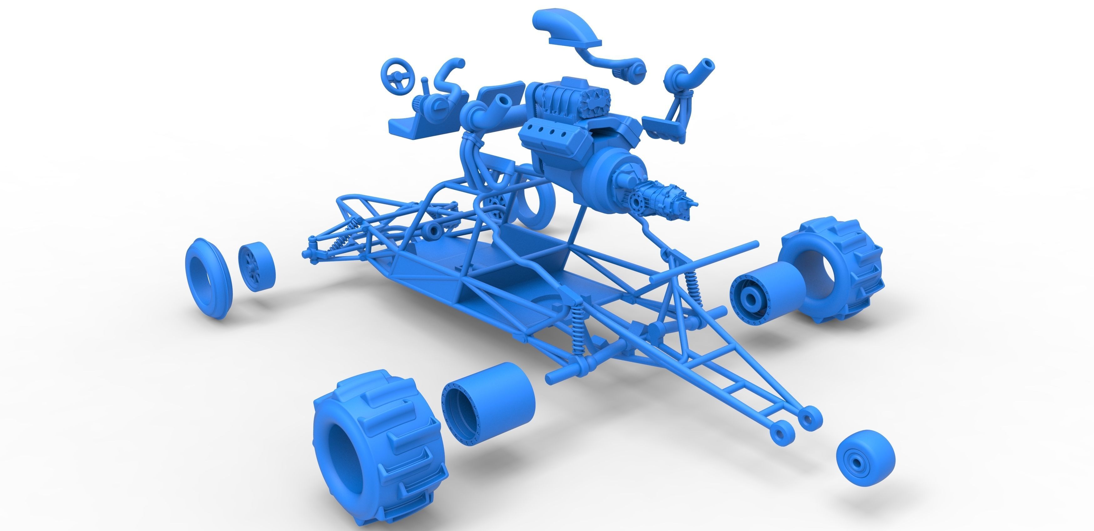 Sand drag Rail buggy Scale 1 to 25 3D print model_36