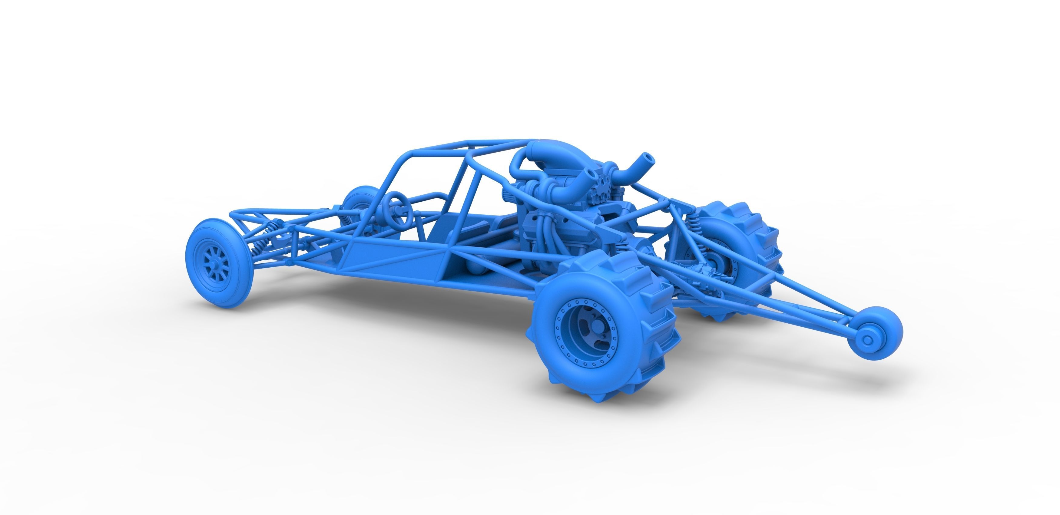 Sand drag Rail buggy Scale 1 to 25 3D print model_26