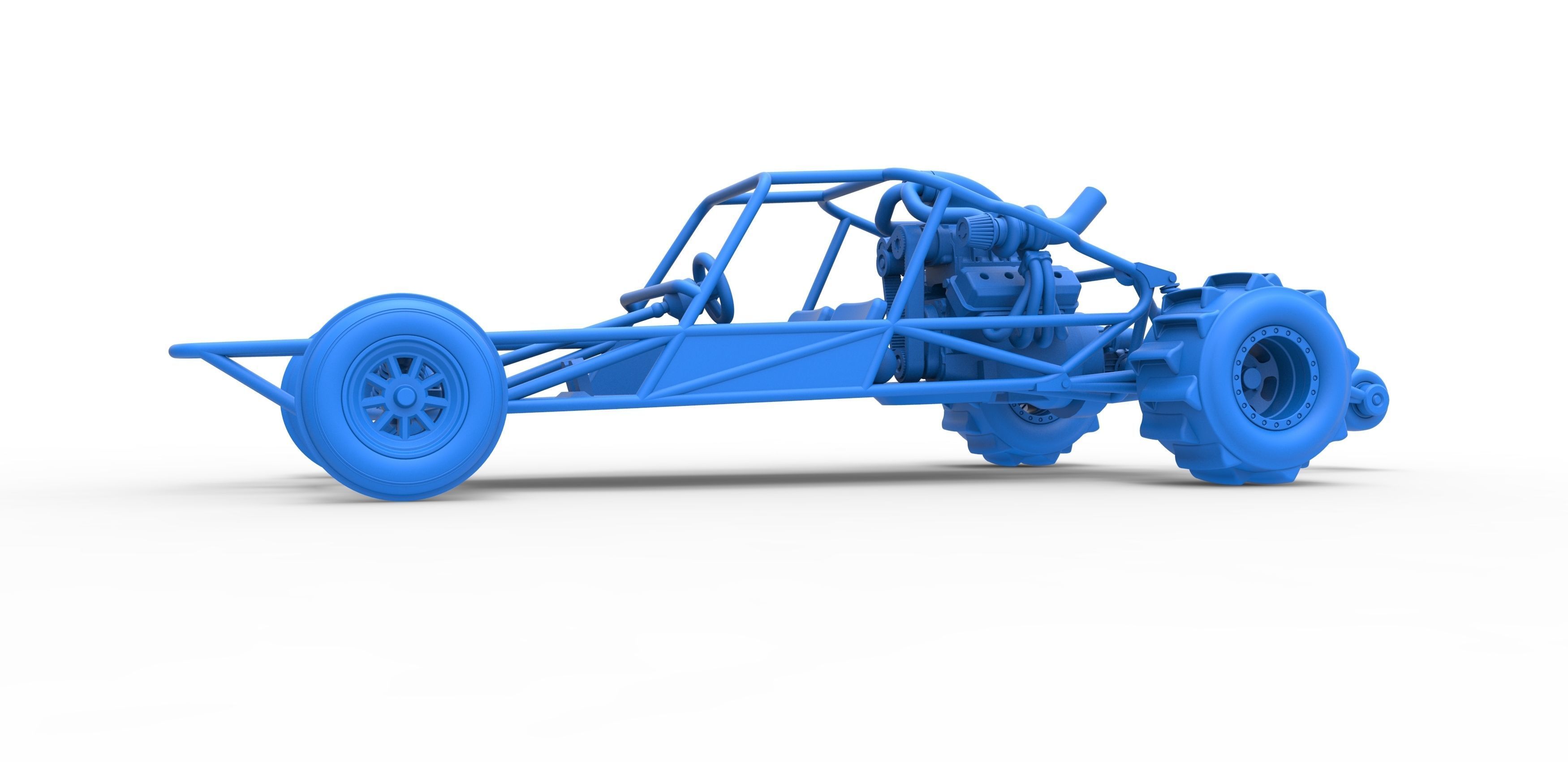 Sand drag Rail buggy Scale 1 to 25 3D print model_17